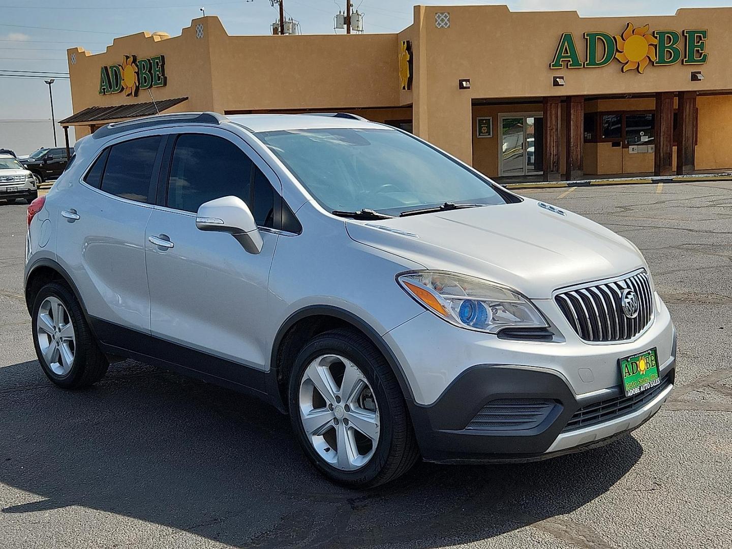 2015 Quicksilver Metallic - GAN /Titanium - AFO Buick Encore (KL4CJASB1FB) with an Ecotec 1.4L I-4 DOHC, variable valve control, intercooled turbo, regular unleaded, engine with 138HP engine, located at 4711 Ave Q, Lubbock, TX, 79412, (806) 687-2362, 33.551304, -101.855293 - Photo#5