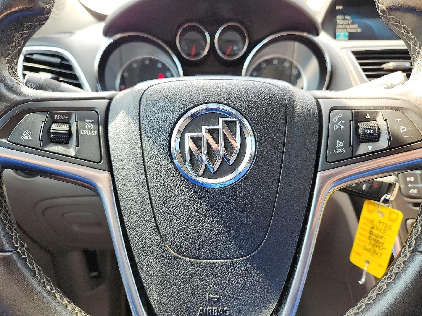 2015 Quicksilver Metallic - GAN /Titanium - AFO Buick Encore (KL4CJASB1FB) with an Ecotec 1.4L I-4 DOHC, variable valve control, intercooled turbo, regular unleaded, engine with 138HP engine, located at 4711 Ave Q, Lubbock, TX, 79412, (806) 687-2362, 33.551304, -101.855293 - Photo#19