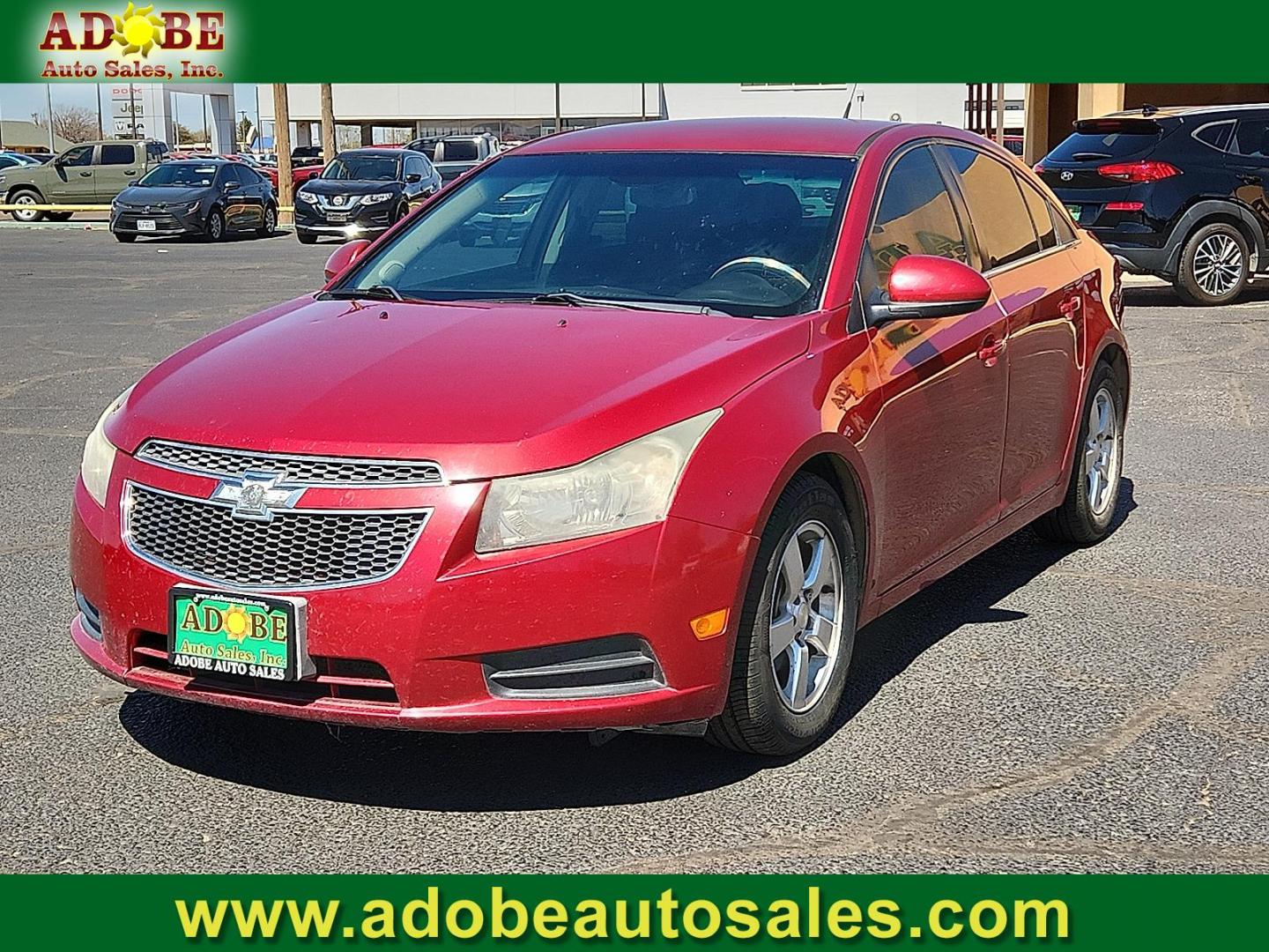2014 RED /Jet Black - AFF Chevrolet Cruze 1LT Auto (1G1PC5SB5E7) with an ECOTEC 1.4L I-4 DOHC, VVT variable valve control, intercooled turbo, regular unleaded, engine with 138HP engine, located at 4711 Ave Q, Lubbock, TX, 79412, (806) 687-2362, 33.551304, -101.855293 - Photo#0