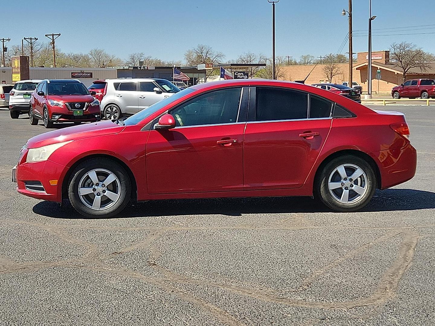 2014 RED /Jet Black - AFF Chevrolet Cruze 1LT Auto (1G1PC5SB5E7) with an ECOTEC 1.4L I-4 DOHC, VVT variable valve control, intercooled turbo, regular unleaded, engine with 138HP engine, located at 4711 Ave Q, Lubbock, TX, 79412, (806) 687-2362, 33.551304, -101.855293 - Photo#2