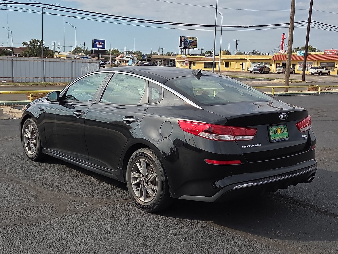 2019 Ebony Black - EB /Black - WK Kia Optima LX (5XXGT4L39KG) with an Theta II 2.4L I-4 direct injection, DOHC, D-CVVT variable valve control, regular gasoline, engine with 185HP engine, located at 4711 Ave Q, Lubbock, TX, 79412, (806) 687-2362, 33.551304, -101.855293- Photo#2