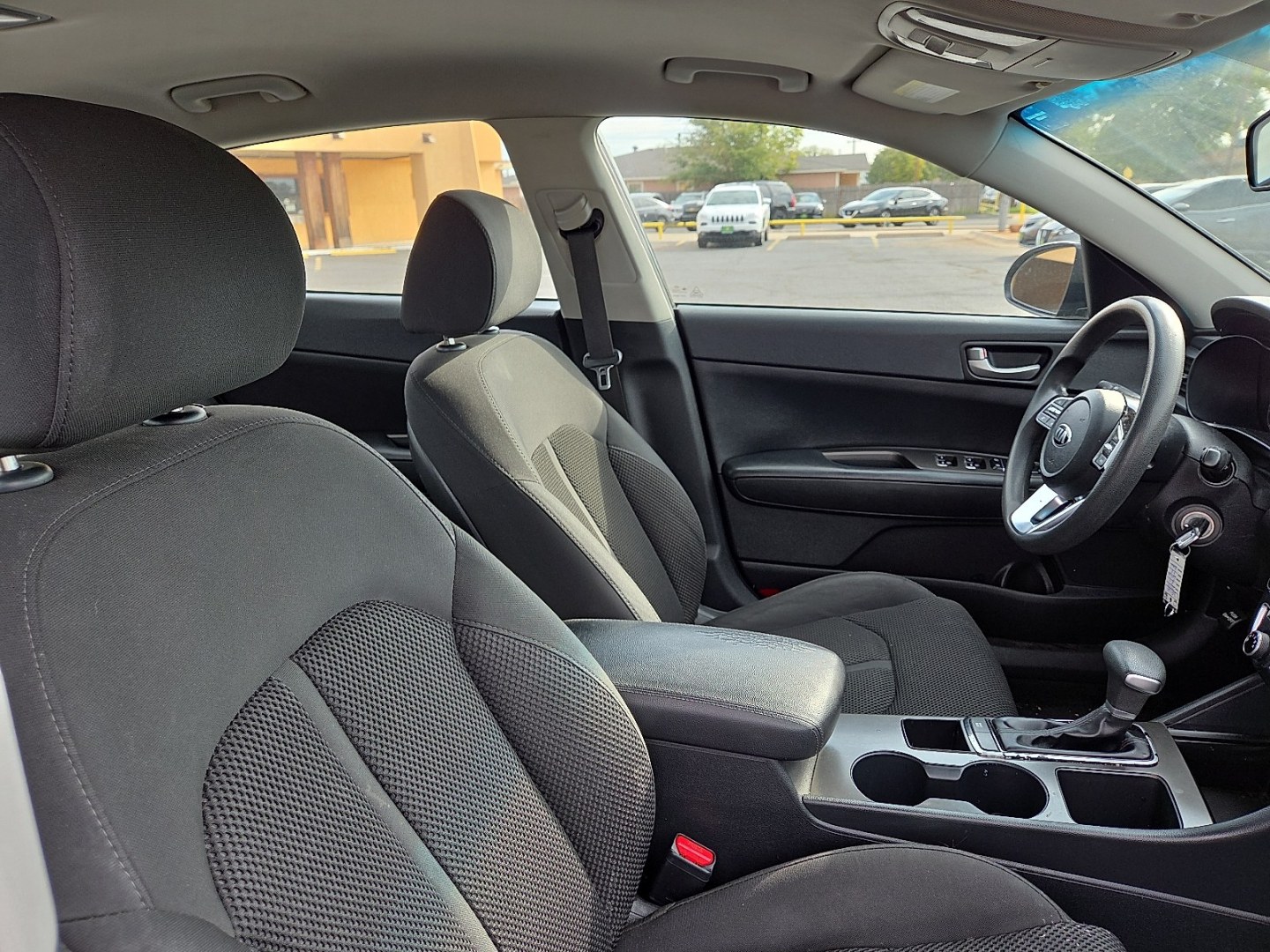 2019 Ebony Black - EB /Black - WK Kia Optima LX (5XXGT4L39KG) with an Theta II 2.4L I-4 direct injection, DOHC, D-CVVT variable valve control, regular gasoline, engine with 185HP engine, located at 4711 Ave Q, Lubbock, TX, 79412, (806) 687-2362, 33.551304, -101.855293- Photo#10