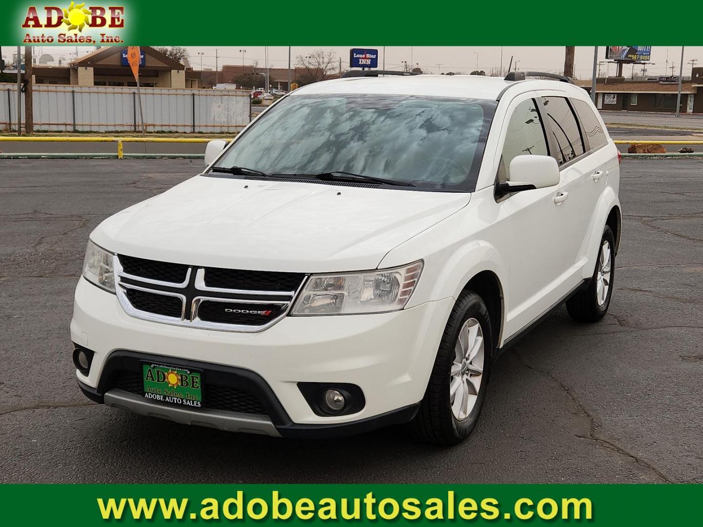 2017 Vice White - PW3 /Lt Frost Beige/Black - E5XL Dodge Journey SXT (3C4PDCBG6HT) with an ENGINE: 3.6L V6 24V VVT engine, located at 4711 Ave Q, Lubbock, TX, 79412, (806) 687-2362, 33.551304, -101.855293 - Photo#0