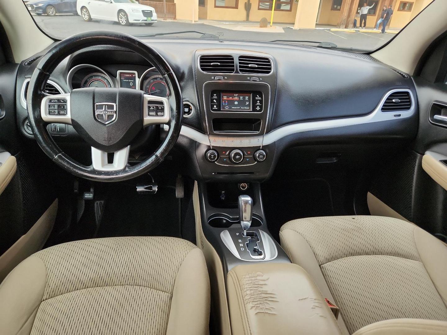 2017 Vice White - PW3 /Lt Frost Beige/Black - E5XL Dodge Journey SXT (3C4PDCBG6HT) with an ENGINE: 3.6L V6 24V VVT engine, located at 4711 Ave Q, Lubbock, TX, 79412, (806) 687-2362, 33.551304, -101.855293 - Photo#9