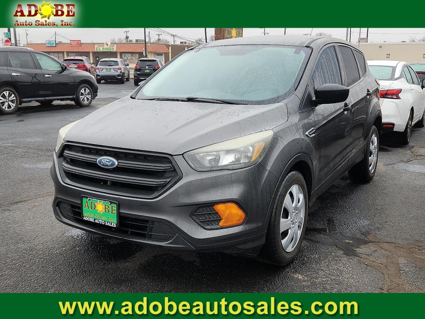 2018 GRAY Ford Escape S (1FMCU0F77JU) with an Duratec 2.5L I-4 DOHC, iVCT variable valve control, regular unleaded, engine with 168HP engine, located at 4711 Ave Q, Lubbock, TX, 79412, (806) 687-2362, 33.551304, -101.855293 - Photo#0