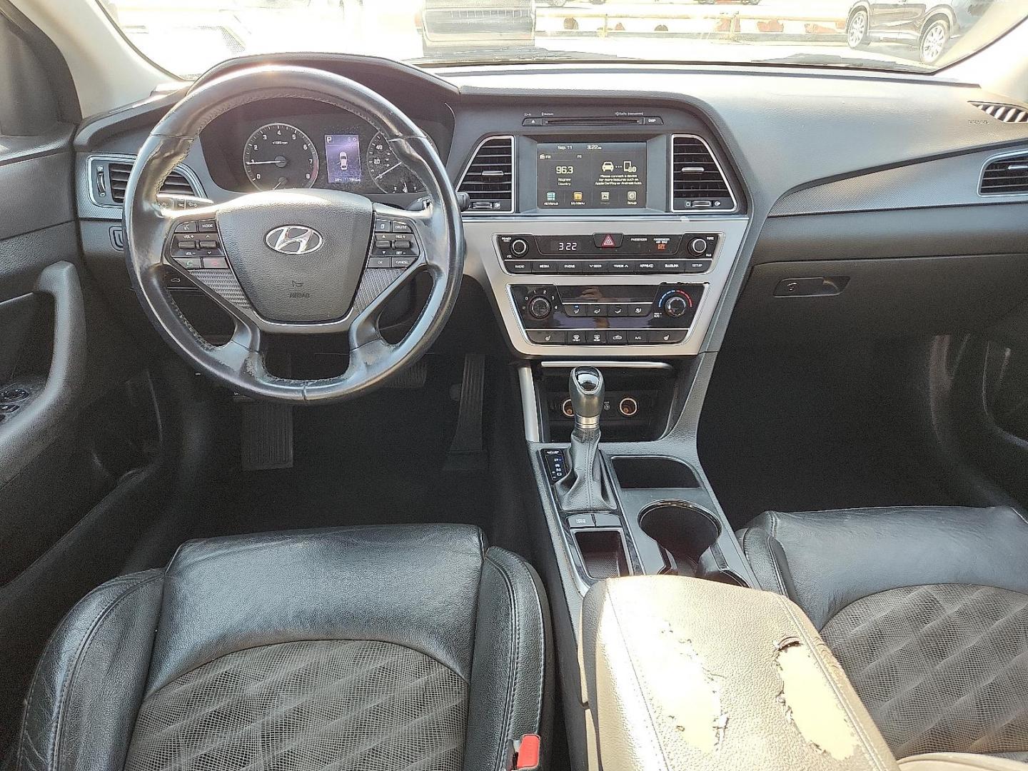 2017 BLACK Hyundai Sonata Sport (5NPE34AF9HH) with an 2.4L I-4 gasoline direct injection, DOHC, D-CVVT variable valve control, regular unleaded, engine with 185HP engine, located at 4711 Ave Q, Lubbock, TX, 79412, (806) 687-2362, 33.551304, -101.855293 - Photo#9