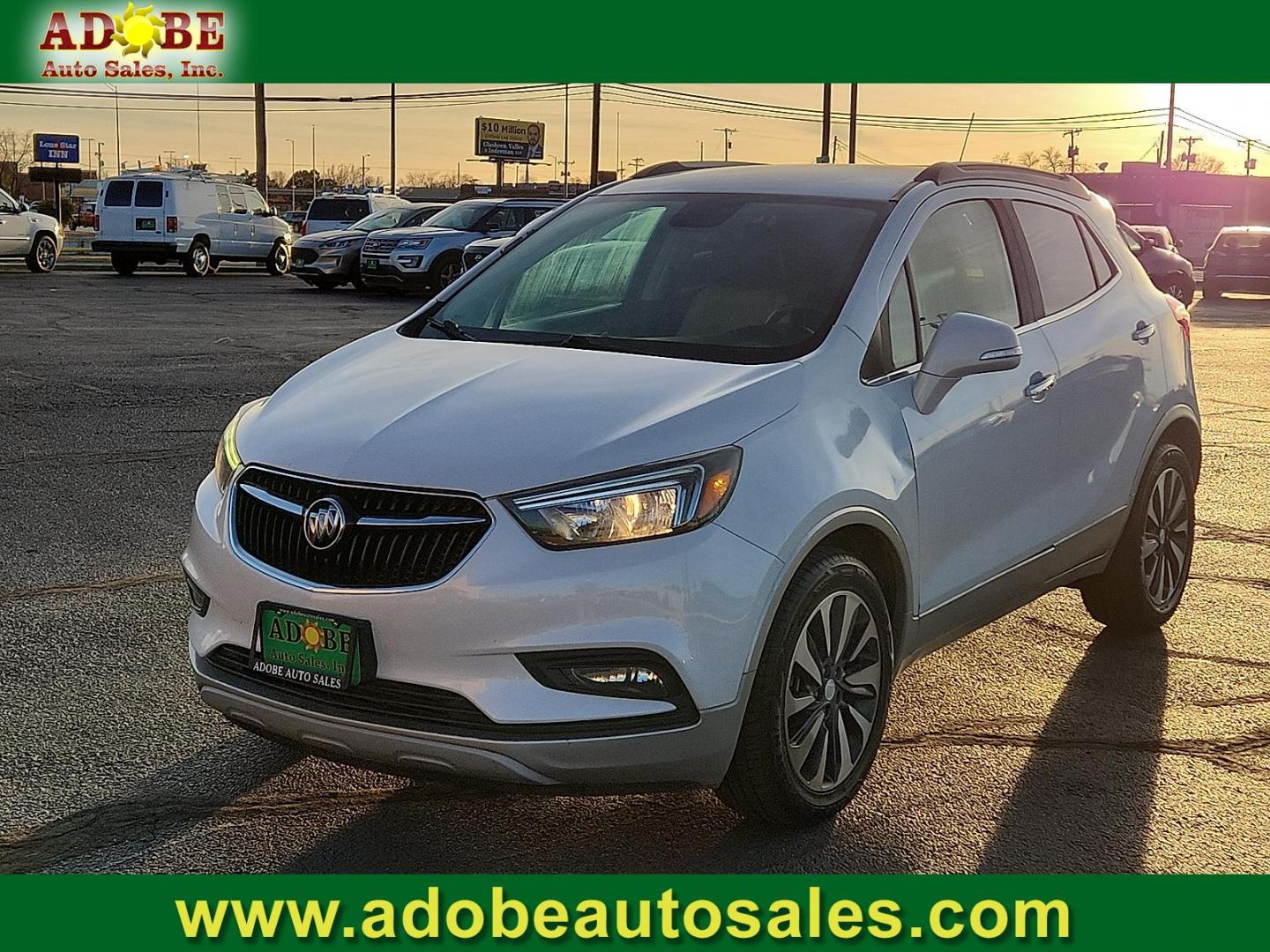 2017 WHITE Buick Encore Preferred II (KL4CJBSB9HB) with an Ecotec 1.4L I-4 DOHC, variable valve control, intercooled turbo, regular unleaded, engine with 138HP engine, located at 4711 Ave Q, Lubbock, TX, 79412, (806) 687-2362, 33.551304, -101.855293 - Photo#0