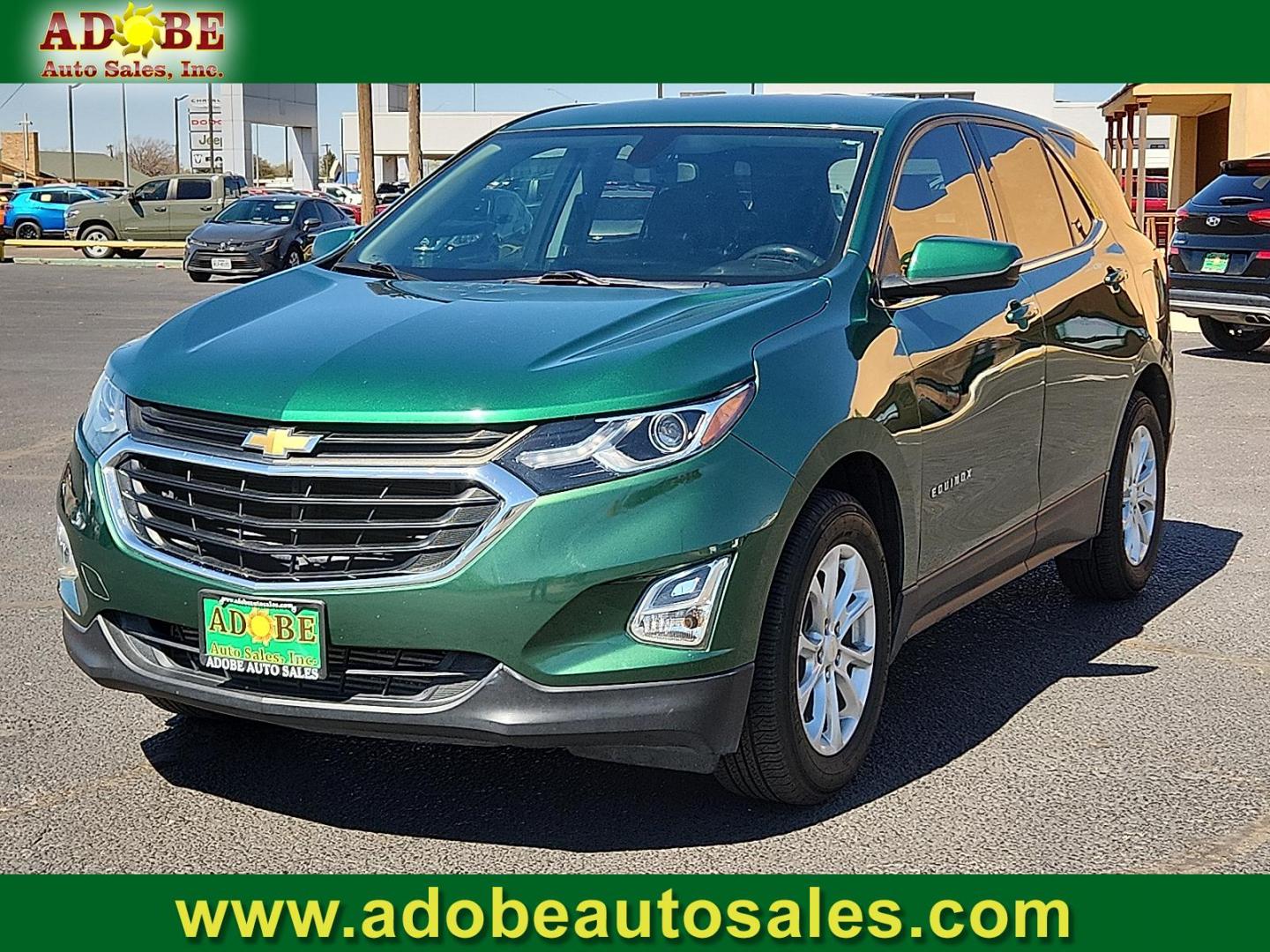 2019 GREEN /Jet Black - H1T Chevrolet Equinox LT (2GNAXKEV0K6) with an 1.5L I-4 gasoline direct injection, DOHC, VVT variable valve control, intercooled turbo, regular unleaded, engine with 170HP engine, located at 4711 Ave Q, Lubbock, TX, 79412, (806) 687-2362, 33.551304, -101.855293 - Photo#0
