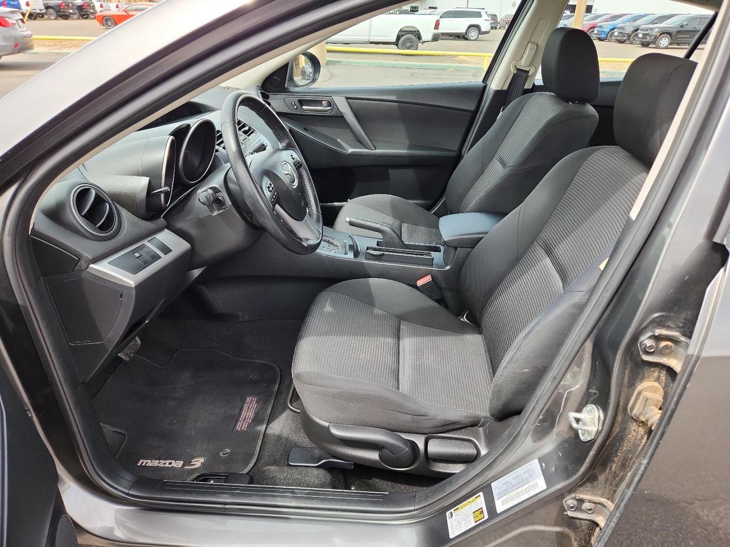 2013 Graphite Mica - 38R /Black - BU4 Mazda Mazda3 i Touring (JM1BL1V85D1) with an 2.0L DOHC 16-valve SKYACTIV-G I4 engine -inc: variable valve timing (VVT) engine, located at 4711 Ave Q, Lubbock, TX, 79412, (806) 687-2362, 33.551304, -101.855293 - Photo#9