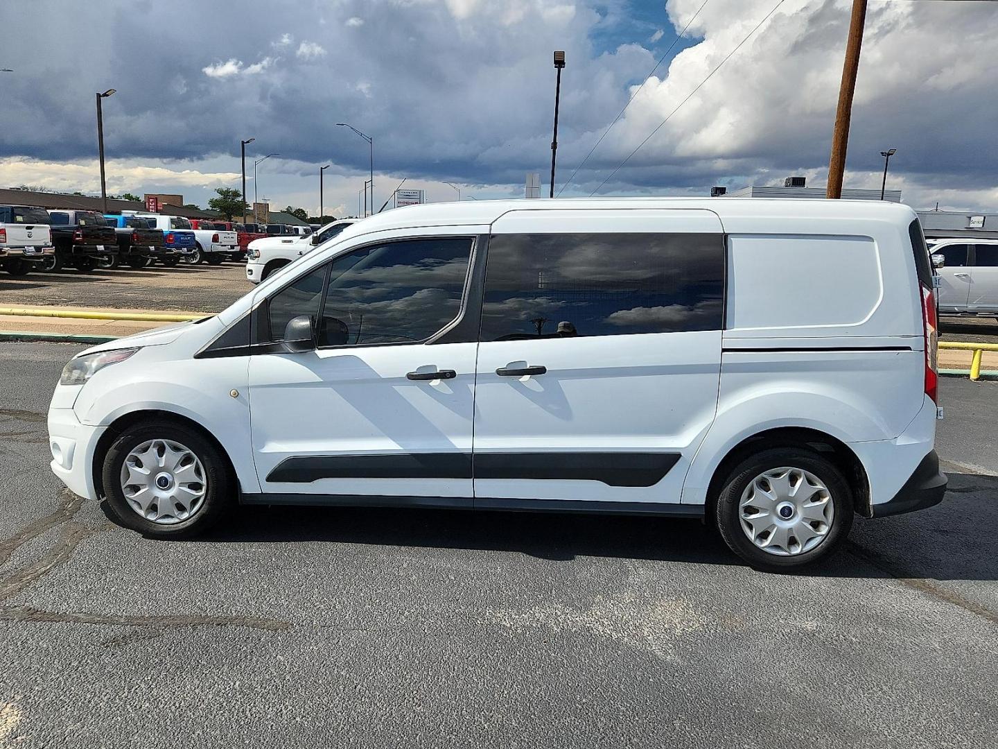 2015 Frozen White Ford Transit Connect XLT (NM0LS7F70F1) with an Duratec 2.5L I-4 DOHC, iVCT variable valve control, regular unleaded, engine with 169HP engine, located at 4711 Ave Q, Lubbock, TX, 79412, (806) 687-2362, 33.551304, -101.855293 - Photo#1