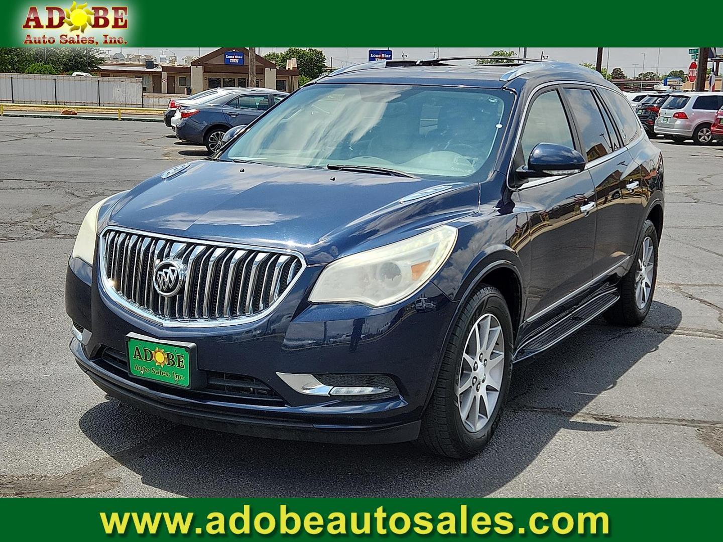 2015 Dark Sapphire Blue Metallic Buick Enclave Leather (5GAKRBKD6FJ) with an 3.6L V-6 gasoline direct injection, DOHC, variable valve control, regular unleaded, engine with 288HP engine, located at 4711 Ave Q, Lubbock, TX, 79412, (806) 687-2362, 33.551304, -101.855293 - Photo#0