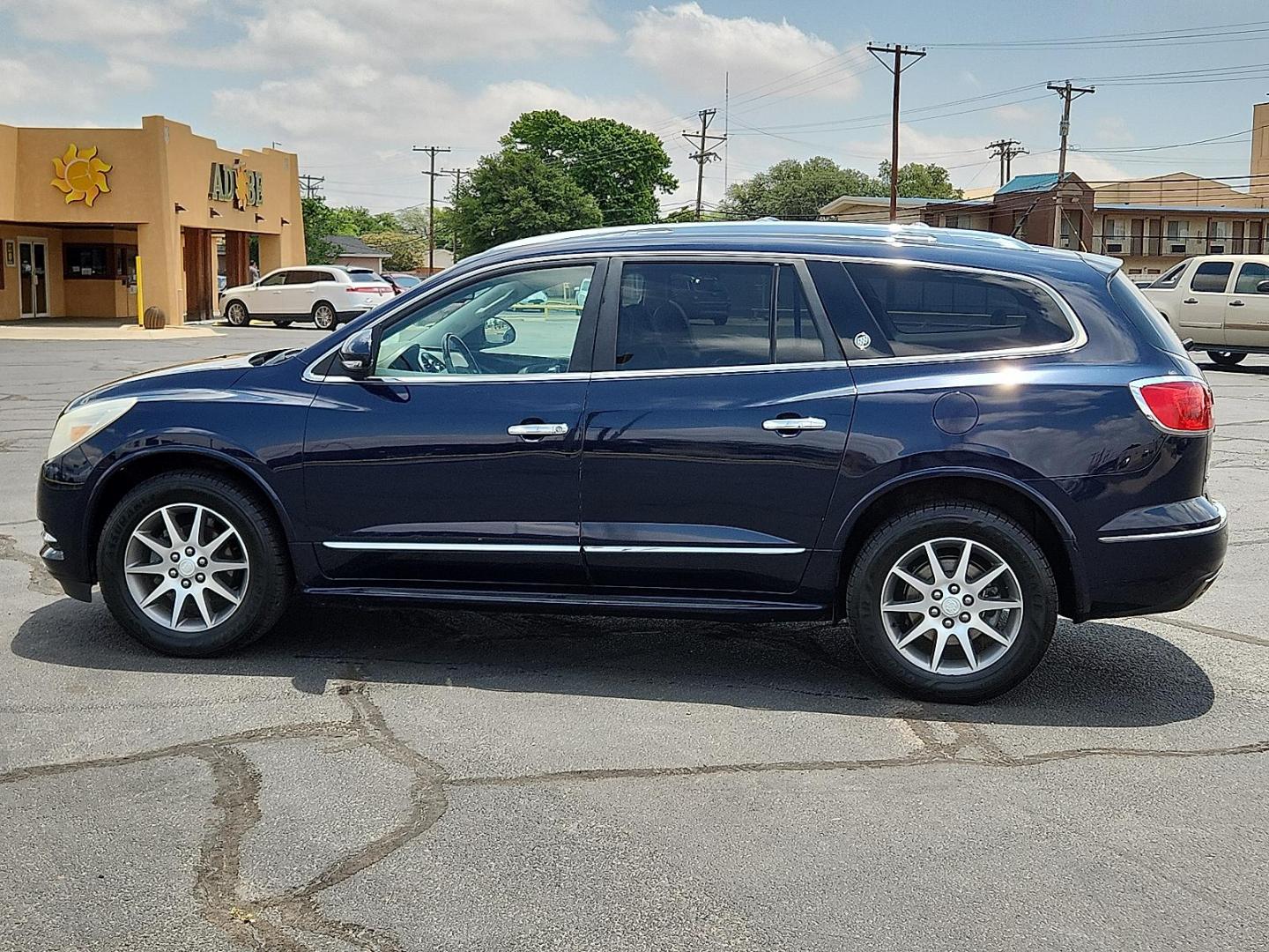 2015 Dark Sapphire Blue Metallic Buick Enclave Leather (5GAKRBKD6FJ) with an 3.6L V-6 gasoline direct injection, DOHC, variable valve control, regular unleaded, engine with 288HP engine, located at 4711 Ave Q, Lubbock, TX, 79412, (806) 687-2362, 33.551304, -101.855293 - Photo#1