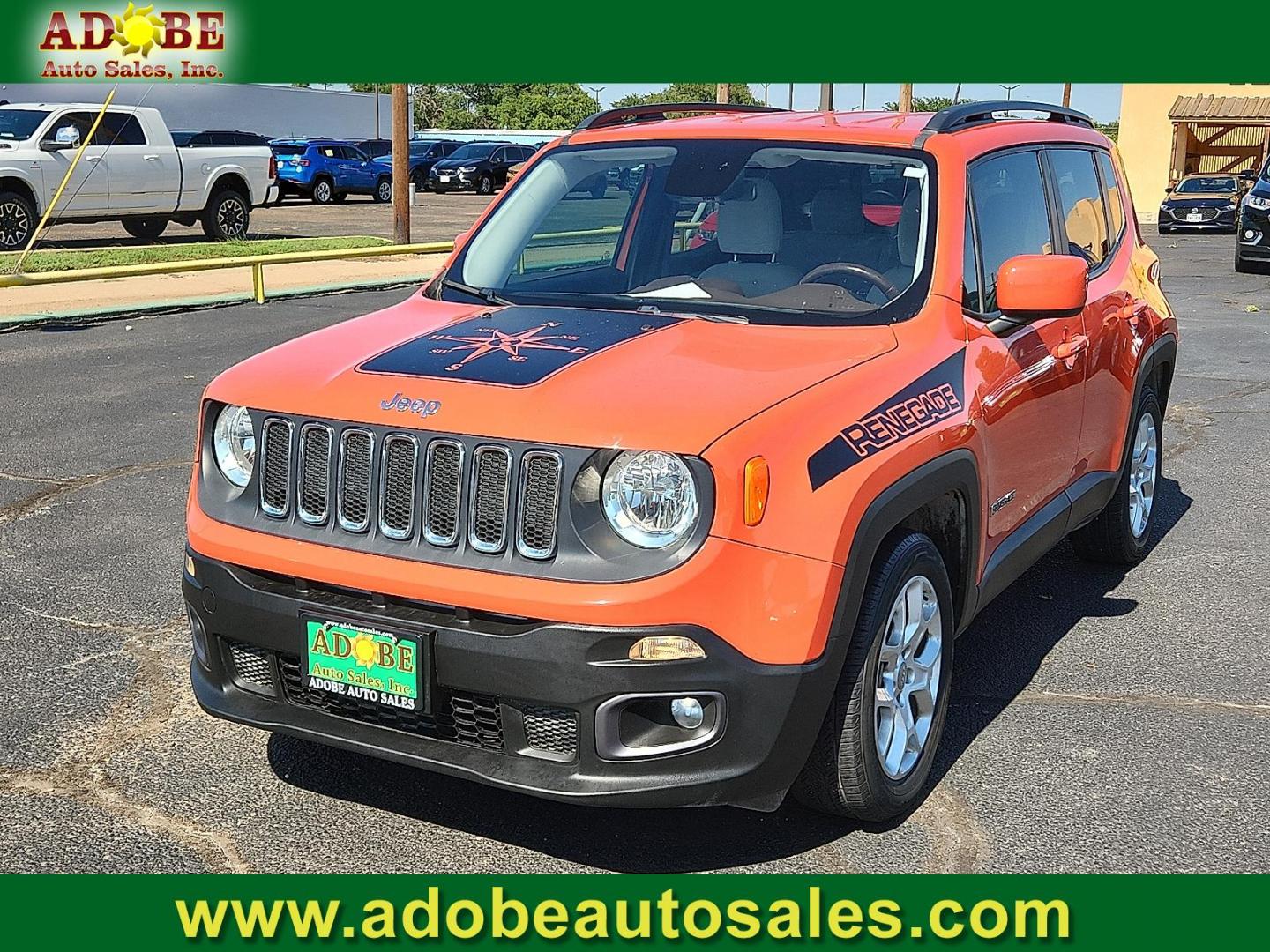 2015 Omaha Orange Jeep Renegade Latitude (ZACCJABT4FP) with an MultiAir2 Tigershark 2.4L I-4 variable valve control, regular unleaded, engine with 180HP engine, located at 4711 Ave Q, Lubbock, TX, 79412, (806) 687-2362, 33.551304, -101.855293 - Photo#0