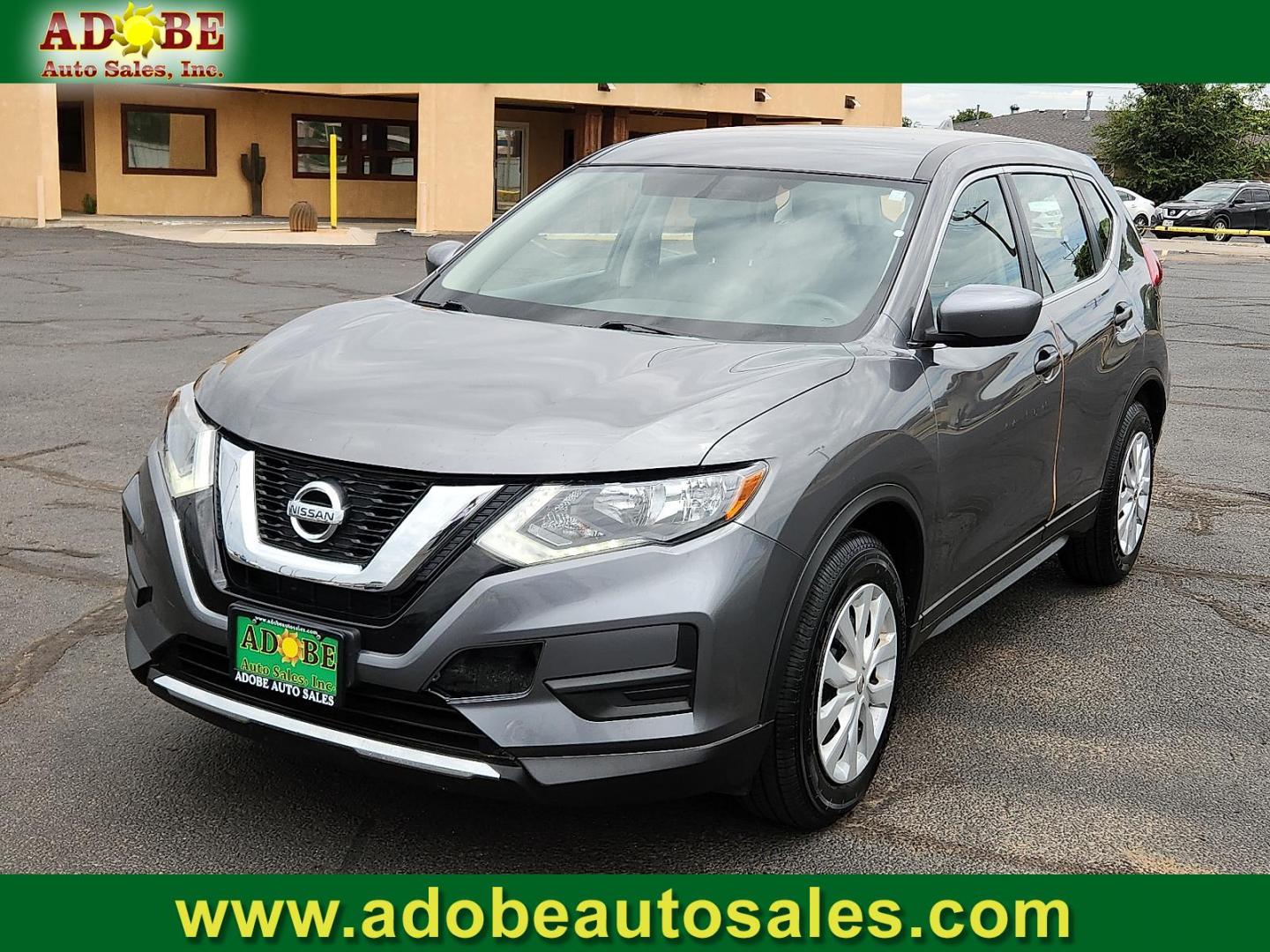 2017 GRAY Nissan Rogue S (JN8AT2MT7HW) with an 2.5L I-4 DOHC, variable valve control, regular unleaded, engine with 170HP engine, located at 4711 Ave Q, Lubbock, TX, 79412, (806) 687-2362, 33.551304, -101.855293 - Photo#0