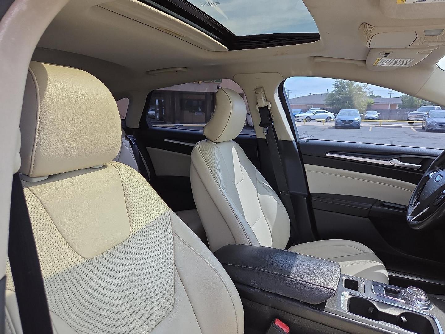 2018 Magnetic Metallic - J7 /Medium Soft Ceramic - CM Ford Fusion Titanium (3FA6P0D98JR) with an EcoBoost 2L I-4 gasoline direct injection, DOHC, variable valve control, intercooled turbo, regular unleaded, engine with 231HP engine, located at 4711 Ave Q, Lubbock, TX, 79412, (806) 687-2362, 33.551304, -101.855293 - Photo#13