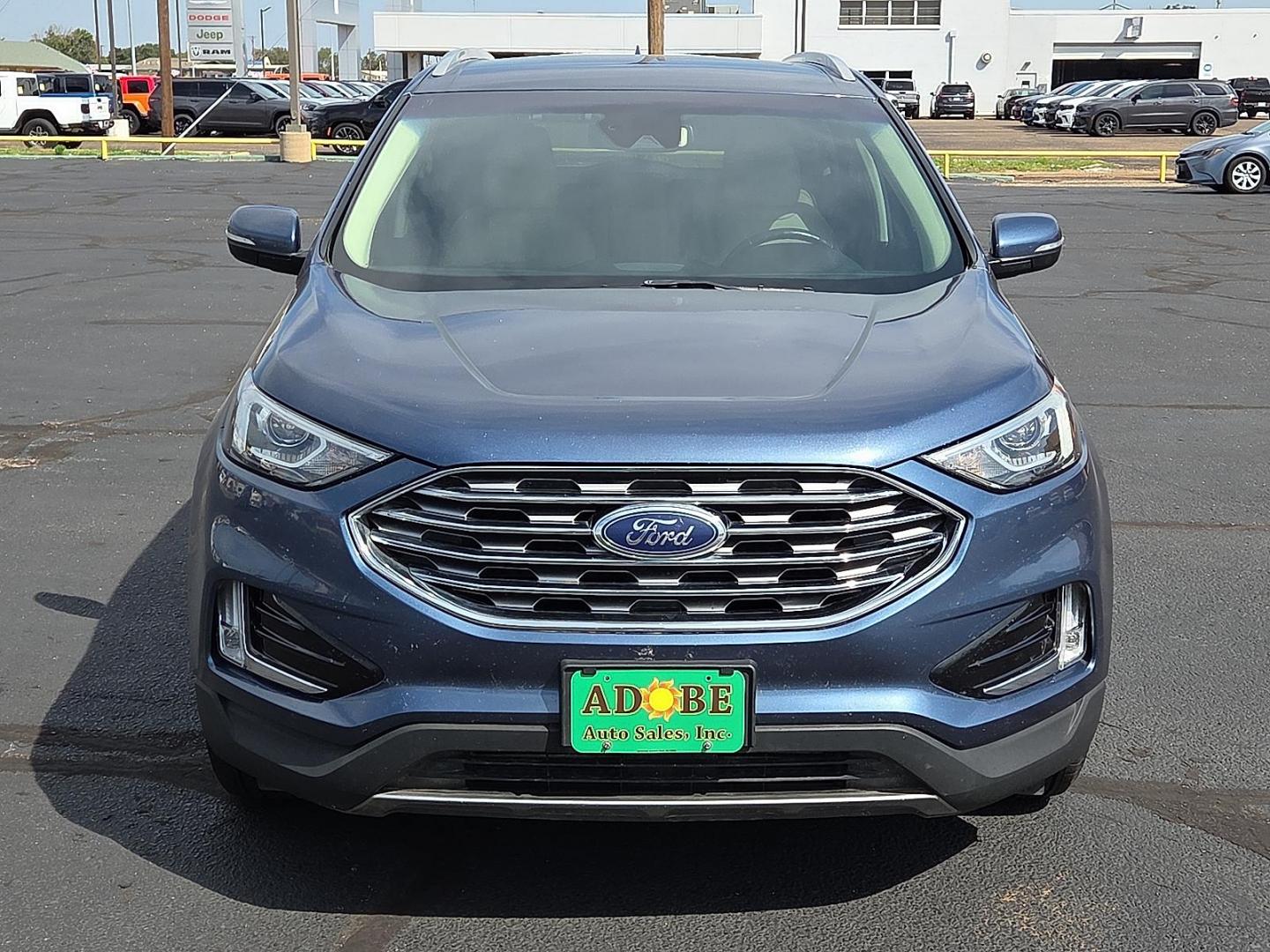 2019 Blue Metallic - FT /Dune - VD Ford Edge SEL (2FMPK3J91KB) with an EcoBoost 2L I-4 gasoline direct injection, DOHC, variable valve control, intercooled turbo, premium unleaded, engine with 250HP engine, located at 4711 Ave Q, Lubbock, TX, 79412, (806) 687-2362, 33.551304, -101.855293 - Photo#7