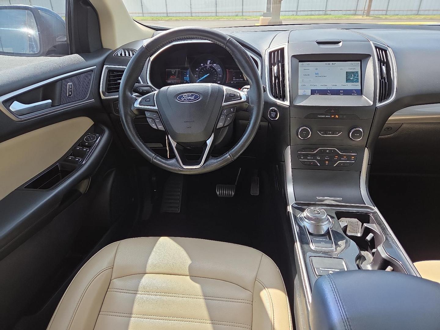 2019 Blue Metallic - FT /Dune - VD Ford Edge SEL (2FMPK3J91KB) with an EcoBoost 2L I-4 gasoline direct injection, DOHC, variable valve control, intercooled turbo, premium unleaded, engine with 250HP engine, located at 4711 Ave Q, Lubbock, TX, 79412, (806) 687-2362, 33.551304, -101.855293 - Photo#18