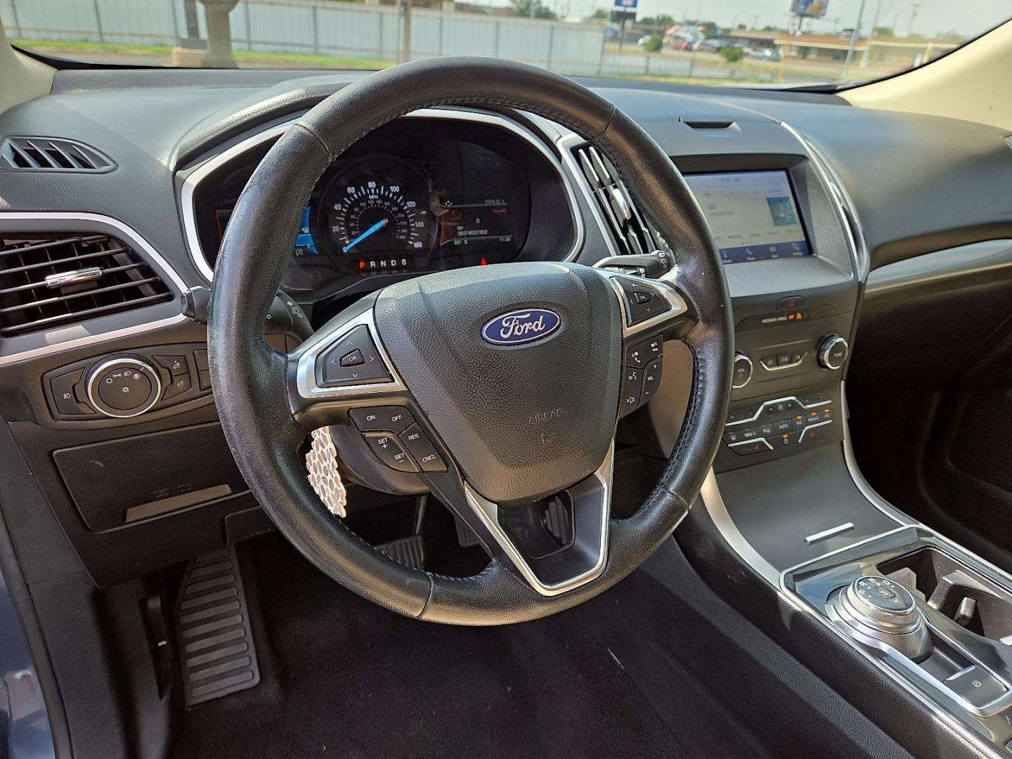 2019 Blue Metallic - FT /Dune - VD Ford Edge SEL (2FMPK3J91KB) with an EcoBoost 2L I-4 gasoline direct injection, DOHC, variable valve control, intercooled turbo, premium unleaded, engine with 250HP engine, located at 4711 Ave Q, Lubbock, TX, 79412, (806) 687-2362, 33.551304, -101.855293 - Photo#24