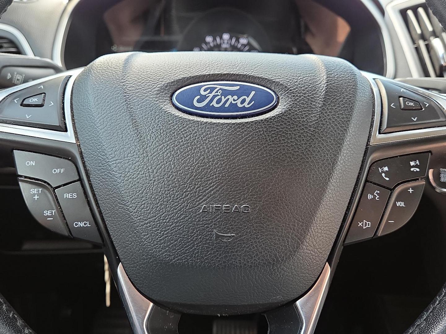 2019 Blue Metallic - FT /Dune - VD Ford Edge SEL (2FMPK3J91KB) with an EcoBoost 2L I-4 gasoline direct injection, DOHC, variable valve control, intercooled turbo, premium unleaded, engine with 250HP engine, located at 4711 Ave Q, Lubbock, TX, 79412, (806) 687-2362, 33.551304, -101.855293 - Photo#29