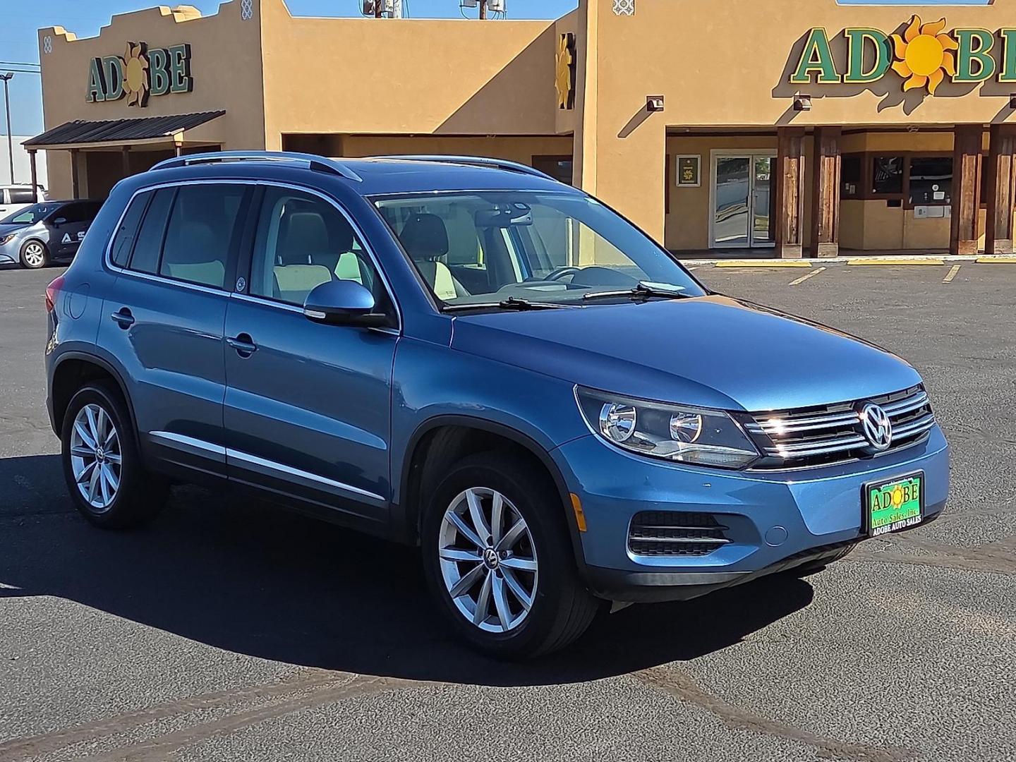 2017 Pacific Blue Metallic - D5D5 /Cornsilk Beige - NT Volkswagen Tiguan 2.0T Wolfsburg Edition (WVGSV7AX8HK) with an 2L I-4 gasoline direct injection, DOHC, variable valve control, intercooled turbo, premium unleaded, engine with 200HP engine, located at 4711 Ave Q, Lubbock, TX, 79412, (806) 687-2362, 33.551304, -101.855293 - Photo#6