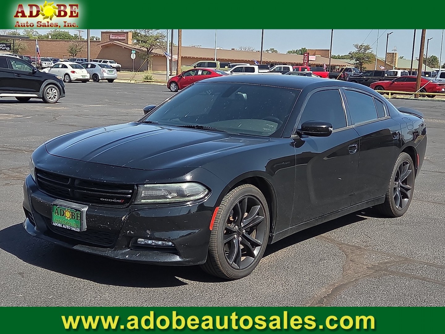 2016 Pitch Black Clearcoat - PX8 /Black - X9 Dodge Charger SXT (2C3CDXHG1GH) with an Pentastar 3.6L V-6 DOHC, variable valve control, regular unleaded, engine with 292HP engine, located at 4711 Ave Q, Lubbock, TX, 79412, (806) 687-2362, 33.551304, -101.855293- Photo#0