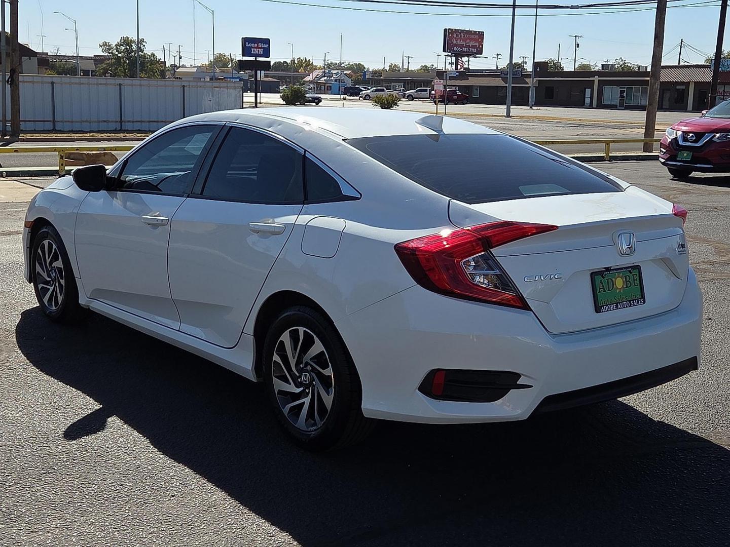 2017 White Orchid Pearl - WA /Ivory - IV Honda Civic EX (2HGFC2F77HH) with an 2L I-4 DOHC, variable valve control, regular unleaded, engine with 158HP engine, located at 4711 Ave Q, Lubbock, TX, 79412, (806) 687-2362, 33.551304, -101.855293 - Photo#2