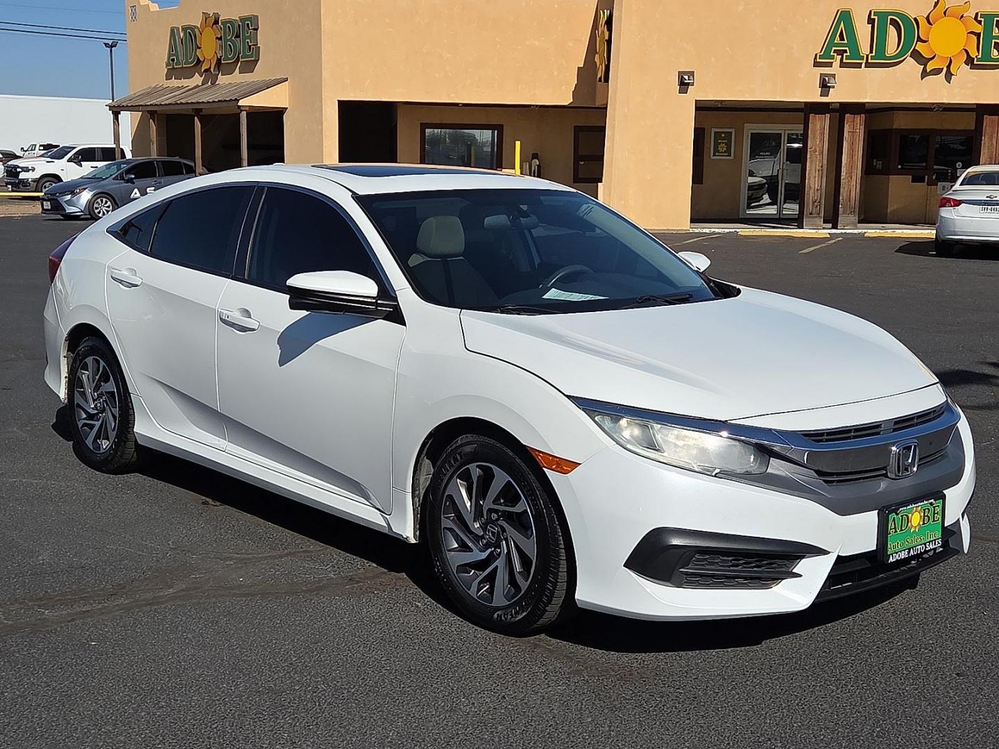 2017 White Orchid Pearl - WA /Ivory - IV Honda Civic EX (2HGFC2F77HH) with an 2L I-4 DOHC, variable valve control, regular unleaded, engine with 158HP engine, located at 4711 Ave Q, Lubbock, TX, 79412, (806) 687-2362, 33.551304, -101.855293 - Photo#6