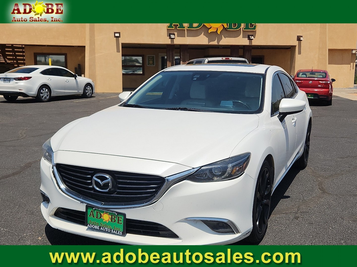 2016 WHITE /Parchment - GP8 Mazda Mazda6 i Grand Touring (JM1GJ1W58G1) with an SKYACTIV-G 2.5L I-4 gasoline direct injection, DOHC, variable valve control, regular unleaded, engine with 184HP engine, located at 4711 Ave Q, Lubbock, TX, 79412, (806) 687-2362, 33.551304, -101.855293- Photo#0