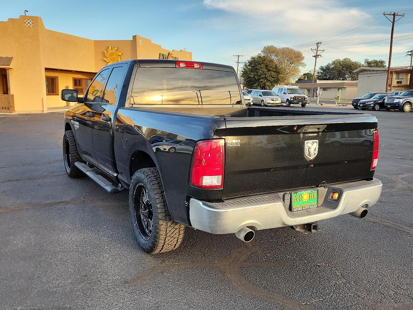 2019 BLACK Ram 1500 Classic Tradesman Quad Cab 4x2 6'4" Box (1C6RR6FT9KS) with an HEMI 5.7L V-8 variable valve control, regular unleaded, engine with cylinder deactivation and 395HP engine, located at 4711 Ave Q, Lubbock, TX, 79412, (806) 687-2362, 33.551304, -101.855293 - Photo#2