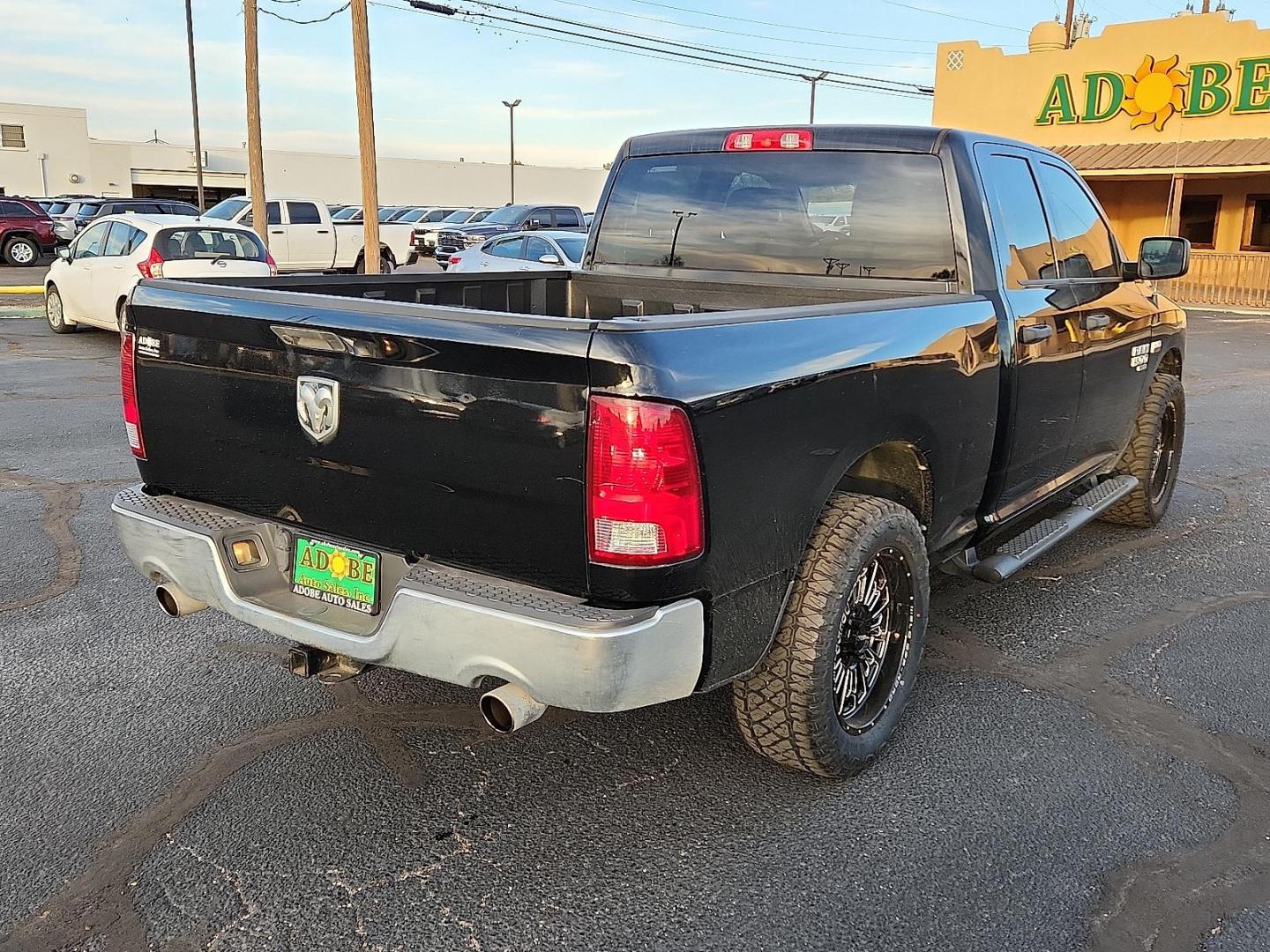 2019 BLACK Ram 1500 Classic Tradesman Quad Cab 4x2 6'4" Box (1C6RR6FT9KS) with an HEMI 5.7L V-8 variable valve control, regular unleaded, engine with cylinder deactivation and 395HP engine, located at 4711 Ave Q, Lubbock, TX, 79412, (806) 687-2362, 33.551304, -101.855293 - Photo#3