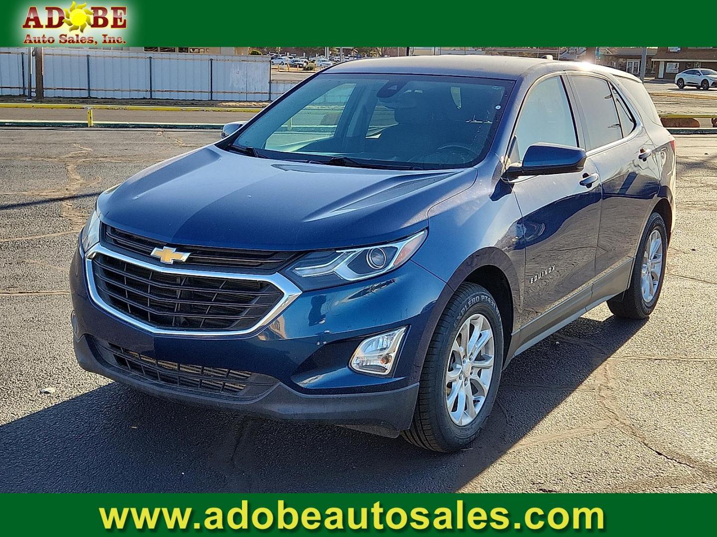2020 BLUE Chevrolet Equinox FWD 2FL (2GNAXJEV1L6) with an 1.5L I-4 gasoline direct injection, DOHC, VVT variable valve control, intercooled turbo, regular unleaded, engine with 170HP engine, located at 4711 Ave Q, Lubbock, TX, 79412, (806) 687-2362, 33.551304, -101.855293 - Photo#0