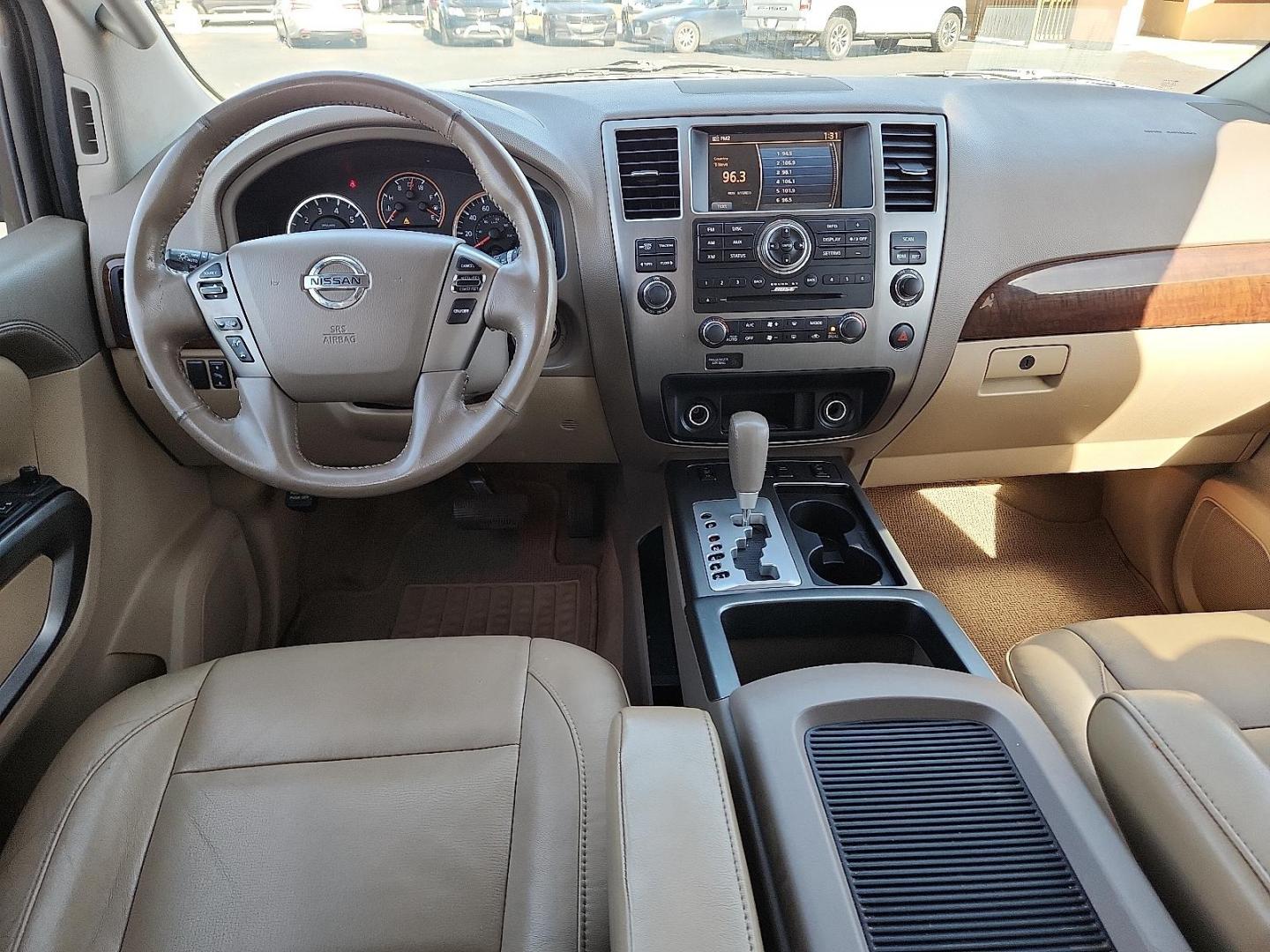 2015 WHITE Nissan Armada SL (5N1BA0ND6FN) with an Endurance 5.6L V-8 DOHC, variable valve control, regular unleaded, engine with 317HP engine, located at 4711 Ave Q, Lubbock, TX, 79412, (806) 687-2362, 33.551304, -101.855293 - Photo#9