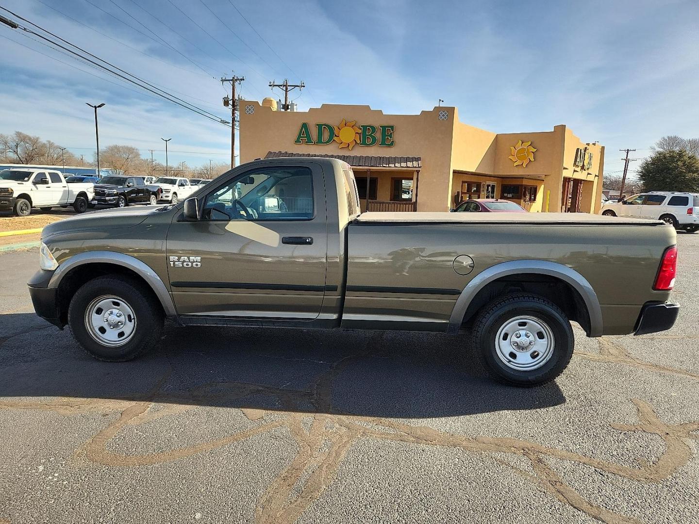2014 GOLD Ram 1500 Tradesman (3C6JR7DG0EG) with an 3.6L V-6 DOHC, variable valve control, regular unleaded, engine with 305HP engine, located at 4711 Ave Q, Lubbock, TX, 79412, (806) 687-2362, 33.551304, -101.855293 - Photo#1