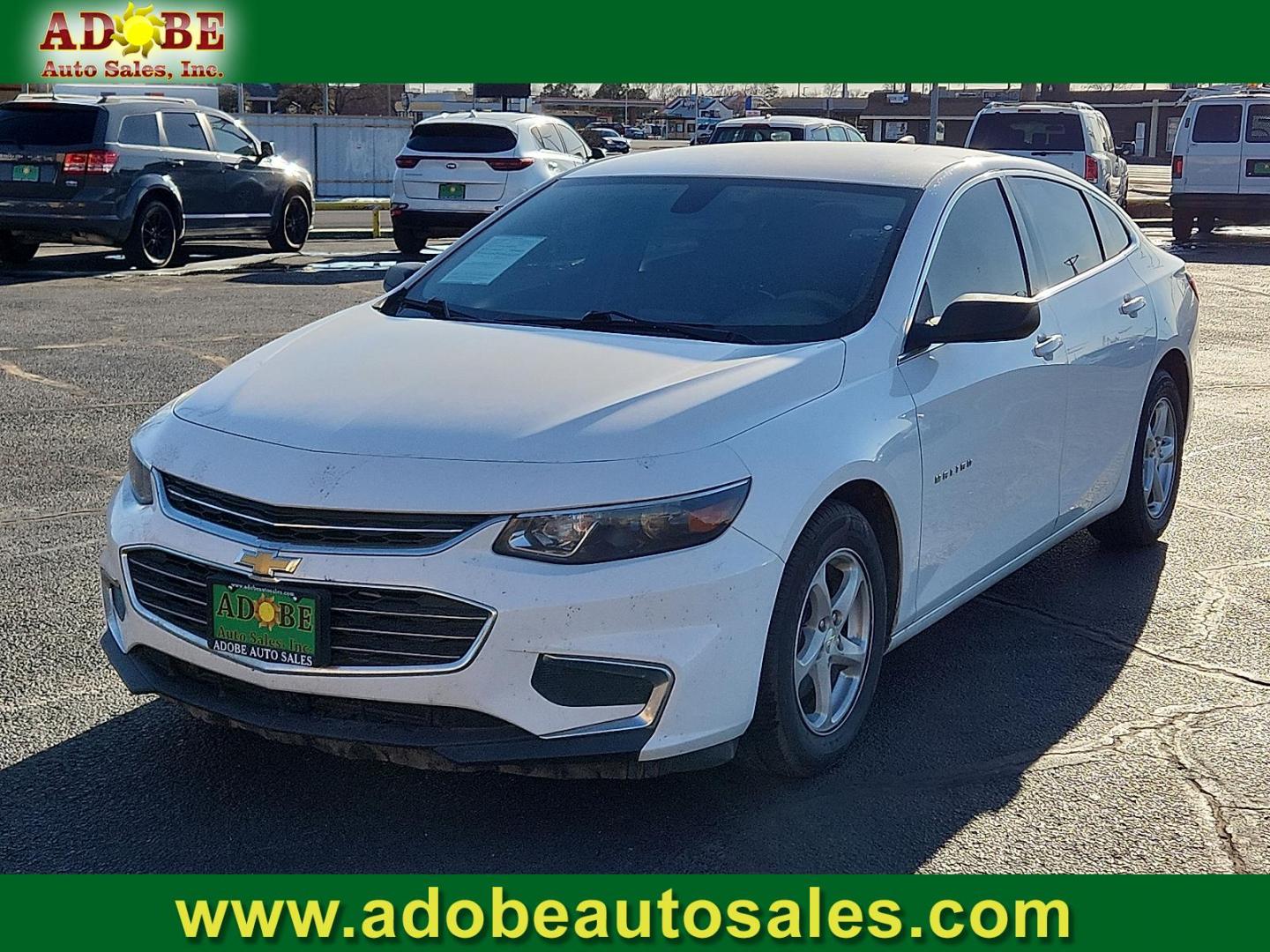 2018 WHITE Chevrolet Malibu 1LS (1G1ZB5ST1JF) with an ECOTEC 1.5L I-4 gasoline direct injection, DOHC, VVT variable valve control, intercooled turbo, regular unleaded, engine with 160HP engine, located at 4711 Ave Q, Lubbock, TX, 79412, (806) 687-2362, 33.551304, -101.855293 - Photo#0