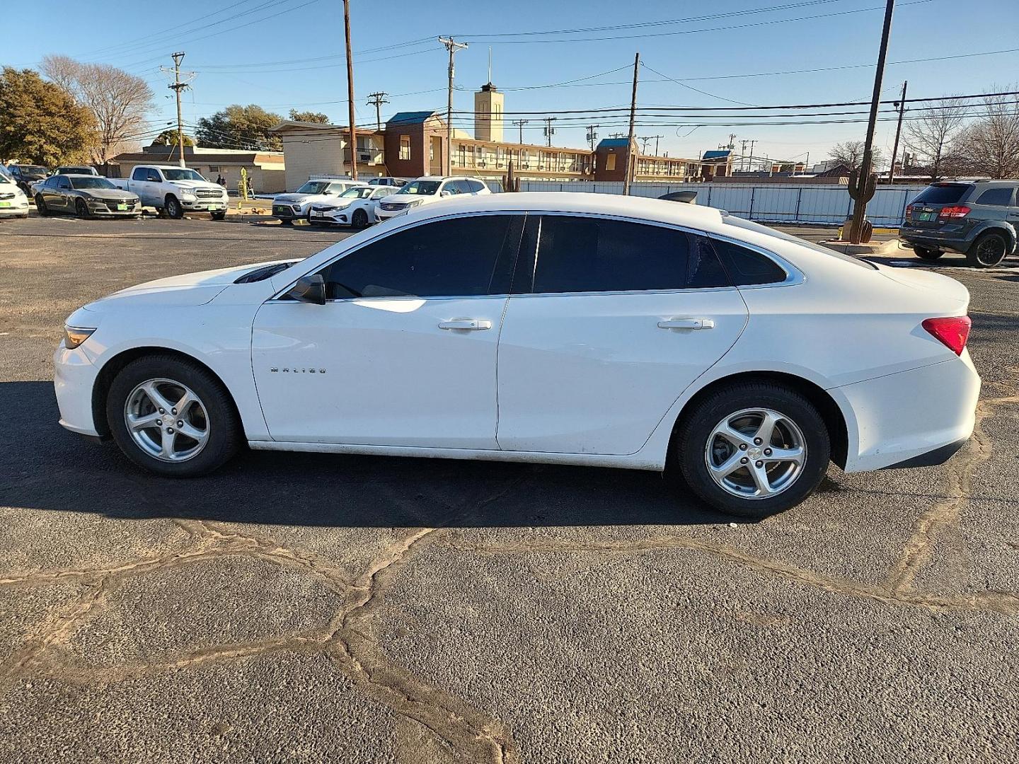 2018 WHITE Chevrolet Malibu 1LS (1G1ZB5ST1JF) with an ECOTEC 1.5L I-4 gasoline direct injection, DOHC, VVT variable valve control, intercooled turbo, regular unleaded, engine with 160HP engine, located at 4711 Ave Q, Lubbock, TX, 79412, (806) 687-2362, 33.551304, -101.855293 - Photo#1