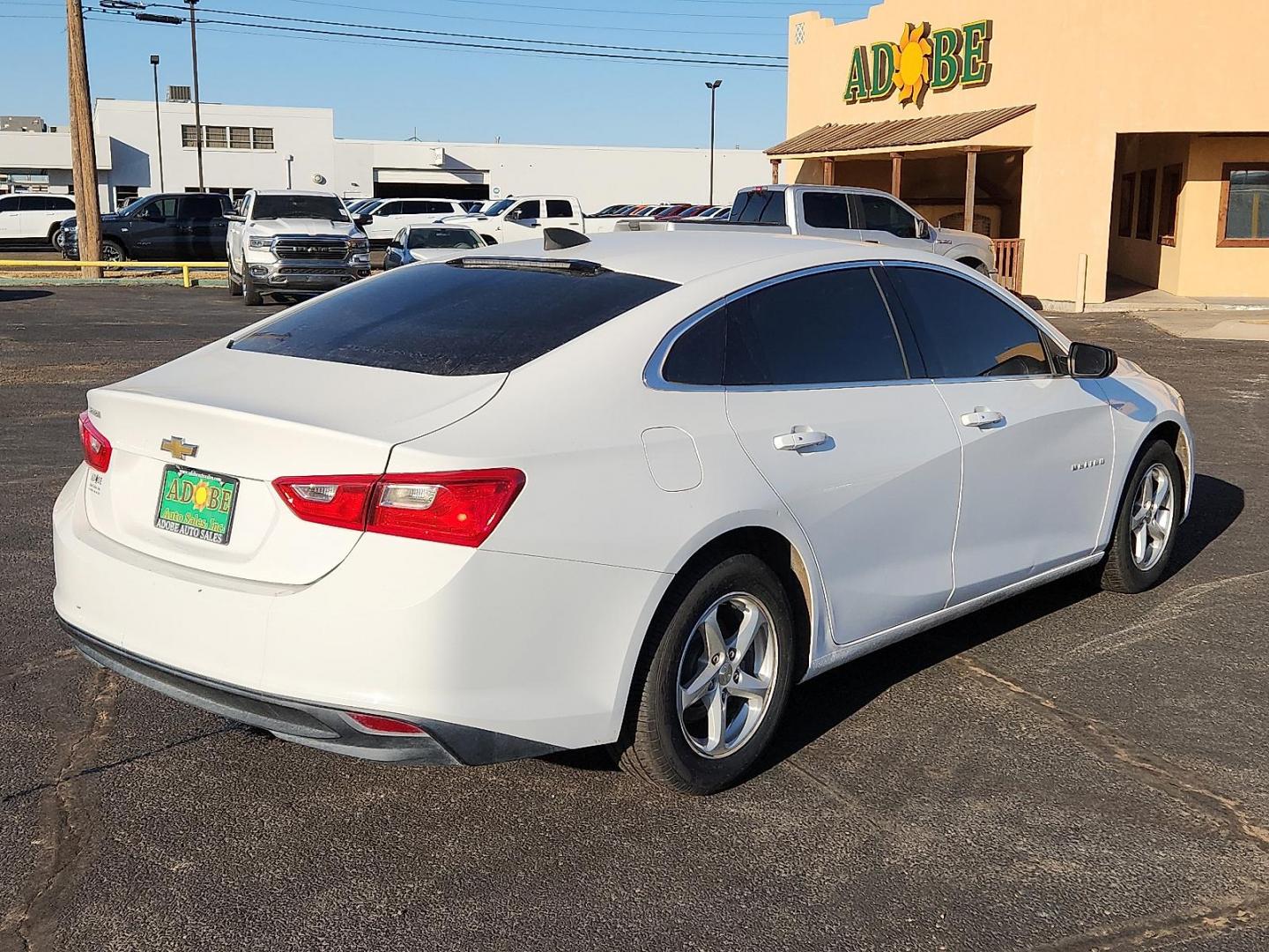 2018 WHITE Chevrolet Malibu 1LS (1G1ZB5ST1JF) with an ECOTEC 1.5L I-4 gasoline direct injection, DOHC, VVT variable valve control, intercooled turbo, regular unleaded, engine with 160HP engine, located at 4711 Ave Q, Lubbock, TX, 79412, (806) 687-2362, 33.551304, -101.855293 - Photo#3