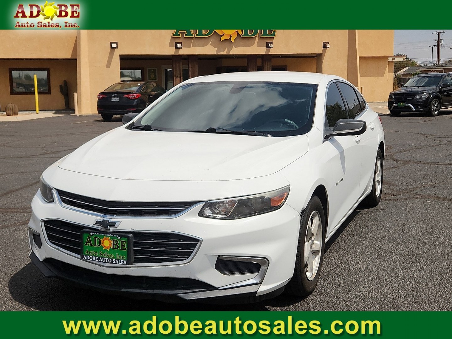 2018 WHITE /Jet Black - H1T Chevrolet Malibu 1LS (1G1ZB5ST1JF) with an ECOTEC 1.5L I-4 direct injection, DOHC, VVT variable valve control, intercooled turbo, regular gasoline, engine with 160HP engine, located at 4711 Ave Q, Lubbock, TX, 79412, (806) 687-2362, 33.551304, -101.855293- Photo#0