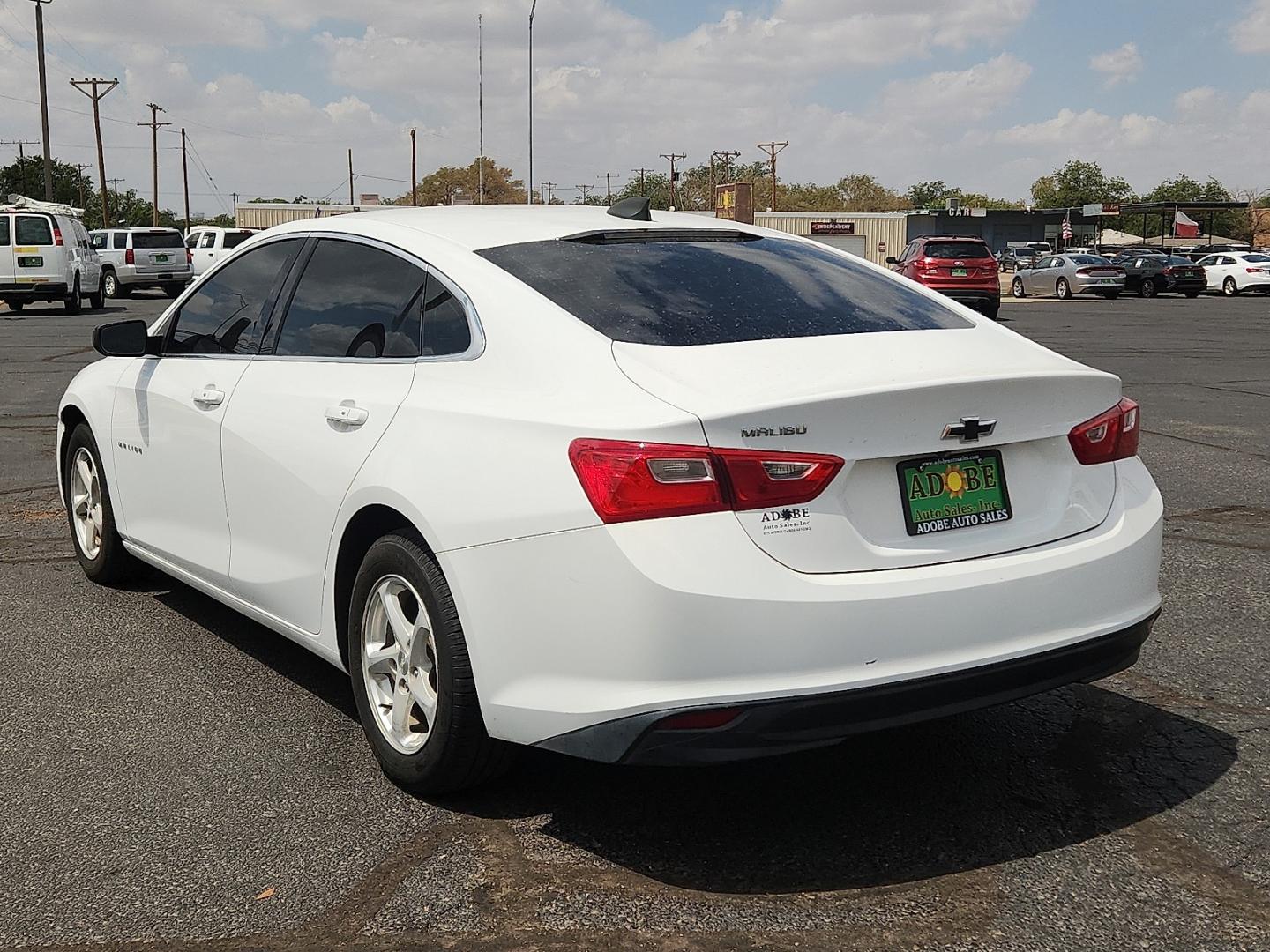 2018 WHITE /Jet Black - H1T Chevrolet Malibu 1LS (1G1ZB5ST1JF) with an ECOTEC 1.5L I-4 direct injection, DOHC, VVT variable valve control, intercooled turbo, regular gasoline, engine with 160HP engine, located at 4711 Ave Q, Lubbock, TX, 79412, (806) 687-2362, 33.551304, -101.855293- Photo#2