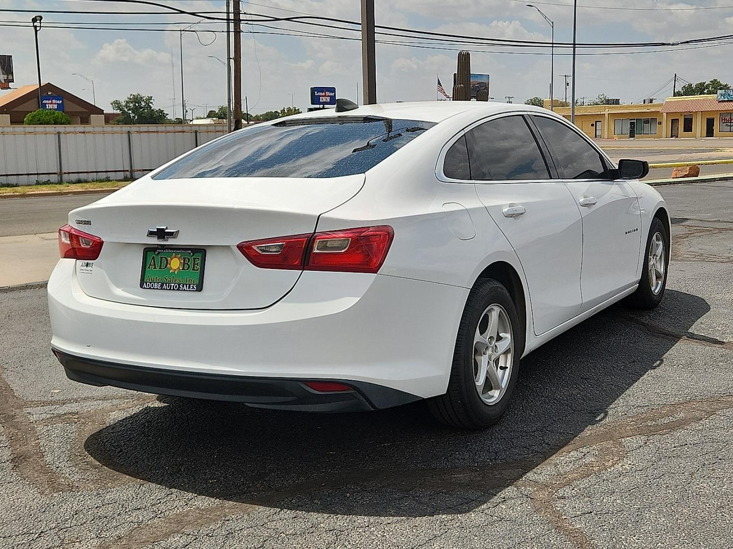2018 WHITE /Jet Black - H1T Chevrolet Malibu 1LS (1G1ZB5ST1JF) with an ECOTEC 1.5L I-4 direct injection, DOHC, VVT variable valve control, intercooled turbo, regular gasoline, engine with 160HP engine, located at 4711 Ave Q, Lubbock, TX, 79412, (806) 687-2362, 33.551304, -101.855293- Photo#3