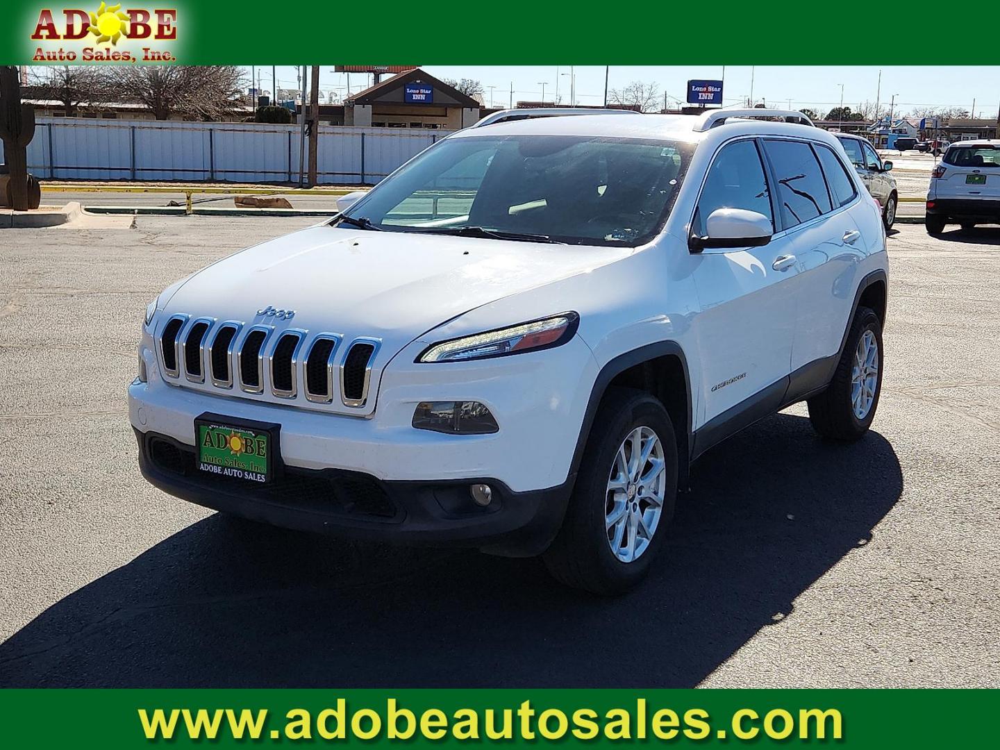 2014 WHITE Jeep Cherokee Latitude (1C4PJMCS9EW) with an Pentastar 3.2L V-6 DOHC, regular unleaded, engine with 271HP engine, located at 4711 Ave Q, Lubbock, TX, 79412, (806) 687-2362, 33.551304, -101.855293 - Photo#0