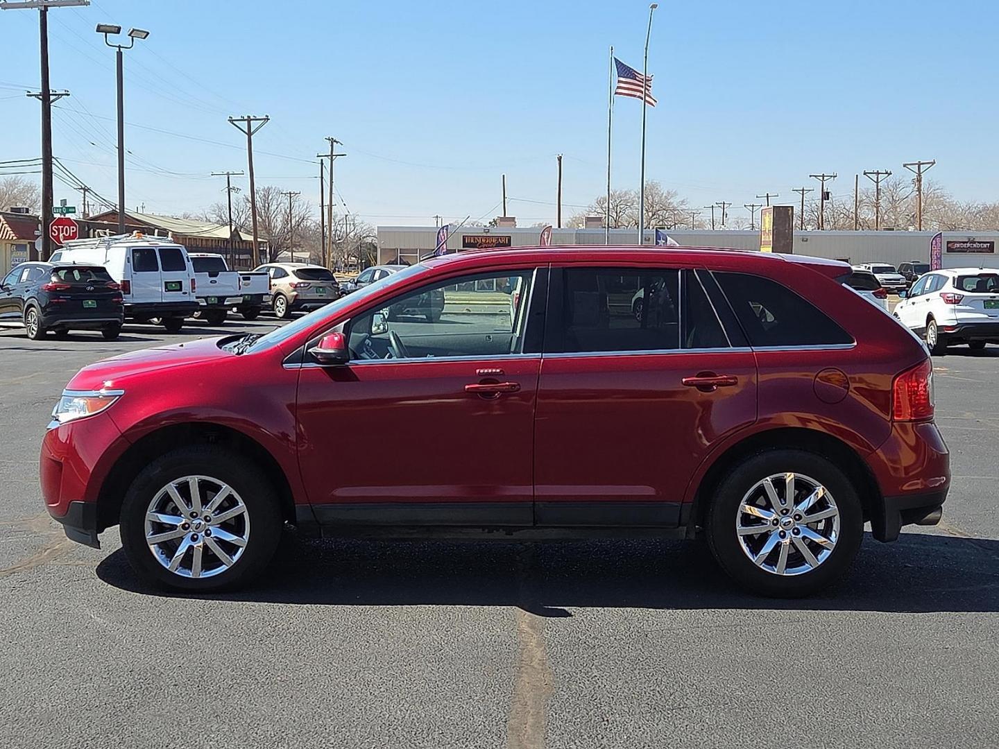 2013 Ruby Red Metallic Tinted Clearcoat /Medium Light Stone - GL Ford Edge Limited (2FMDK3KC7DB) with an 3.5L V-6 DOHC, variable valve control, regular unleaded, engine with 285HP engine, located at 4711 Ave Q, Lubbock, TX, 79412, (806) 687-2362, 33.551304, -101.855293 - Photo#1