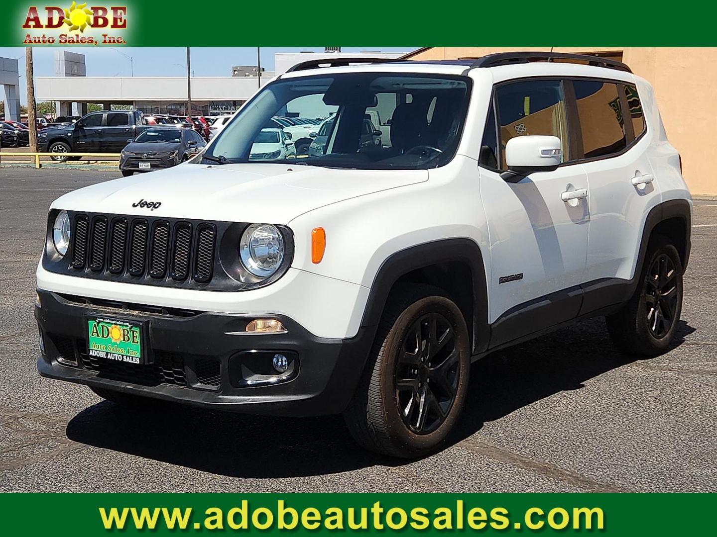 2017 WHITE /Black - X9 Jeep Renegade Altitude 4x4 (ZACCJBBB7HP) with an Tigershark MultiAir 2.4L I-4 variable valve control, regular unleaded, engine with 180HP engine, located at 4711 Ave Q, Lubbock, TX, 79412, (806) 687-2362, 33.551304, -101.855293 - Photo#0