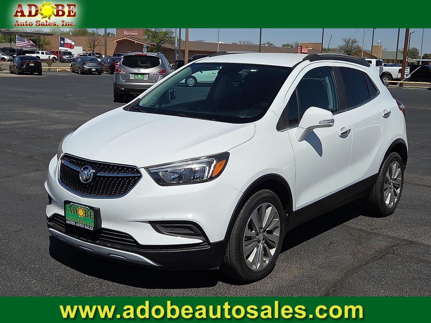 2017 Summit White - GAZ /Ebony - AFN Buick Encore Preferred (KL4CJASBXHB) with an Ecotec 1.4L I-4 DOHC, variable valve control, intercooled turbo, regular unleaded, engine with 138HP engine, located at 4711 Ave Q, Lubbock, TX, 79412, (806) 687-2362, 33.551304, -101.855293 - Photo#0