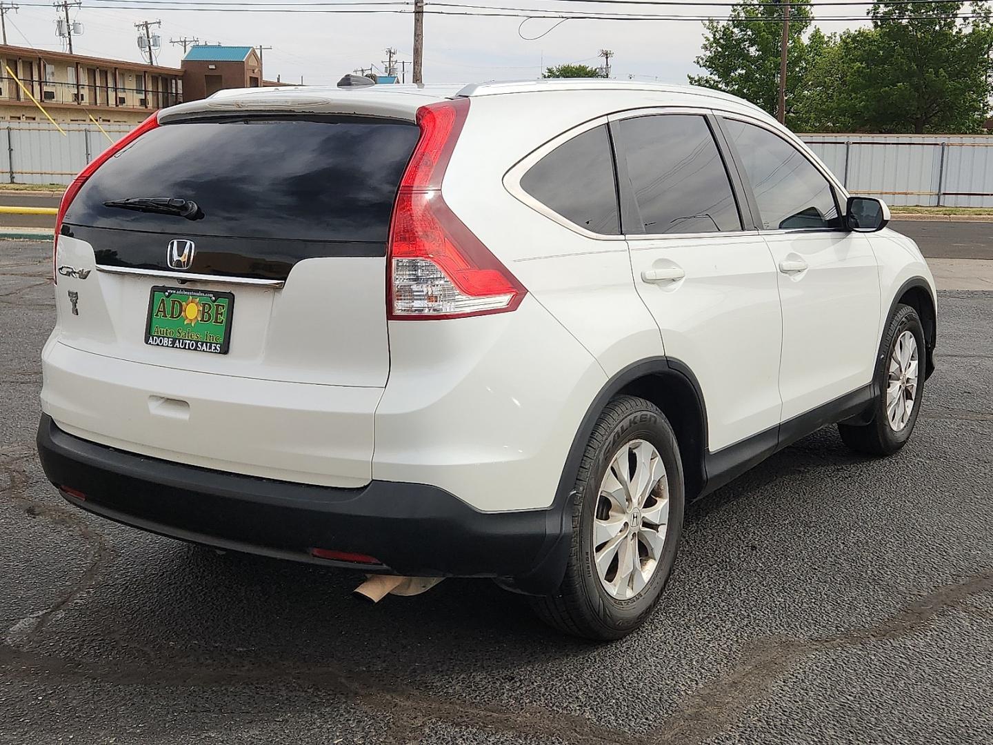 2014 WHITE /Beige - BE Honda CR-V EX-L (5J6RM3H71EL) with an 2.4L I-4 DOHC, i-VTEC variable valve control, regular unleaded, engine with 185HP engine, located at 4711 Ave Q, Lubbock, TX, 79412, (806) 687-2362, 33.551304, -101.855293 - Photo#3