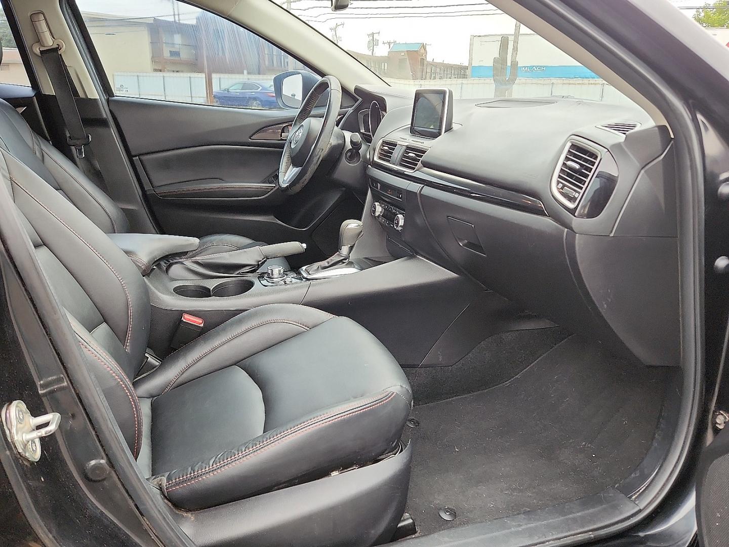 2016 BLACK /Black - BV0 Mazda Mazda3 Hatchback i Grand Touring (3MZBM1N77GM) with an SKYACTIV-G 2L I-4 gasoline direct injection, DOHC, variable valve control, regular unleaded, engine with 155HP engine, located at 4711 Ave Q, Lubbock, TX, 79412, (806) 687-2362, 33.551304, -101.855293 - Photo#7