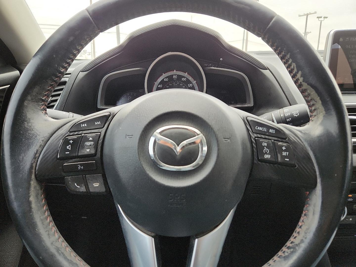 2016 BLACK /Black - BV0 Mazda Mazda3 Hatchback i Grand Touring (3MZBM1N77GM) with an SKYACTIV-G 2L I-4 gasoline direct injection, DOHC, variable valve control, regular unleaded, engine with 155HP engine, located at 4711 Ave Q, Lubbock, TX, 79412, (806) 687-2362, 33.551304, -101.855293 - Photo#28