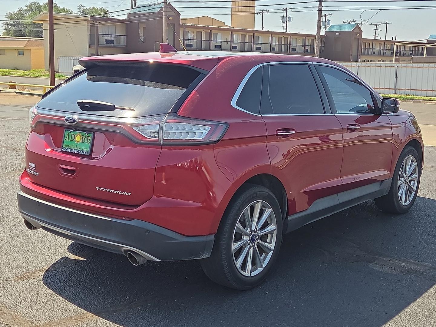 2018 Ruby Red Metallic Tinted Clearcoat - RR /Ebony - PE Ford Edge Titanium (2FMPK3K85JB) with an 3.5L V-6 DOHC, variable valve control, regular unleaded, engine with 280HP engine, located at 4711 Ave Q, Lubbock, TX, 79412, (806) 687-2362, 33.551304, -101.855293- Photo#4