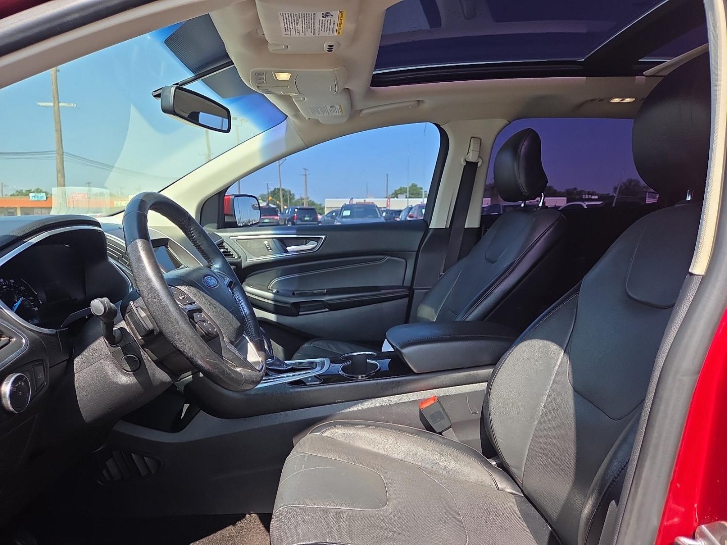 2018 Ruby Red Metallic Tinted Clearcoat - RR /Ebony - PE Ford Edge Titanium (2FMPK3K85JB) with an 3.5L V-6 DOHC, variable valve control, regular unleaded, engine with 280HP engine, located at 4711 Ave Q, Lubbock, TX, 79412, (806) 687-2362, 33.551304, -101.855293- Photo#22