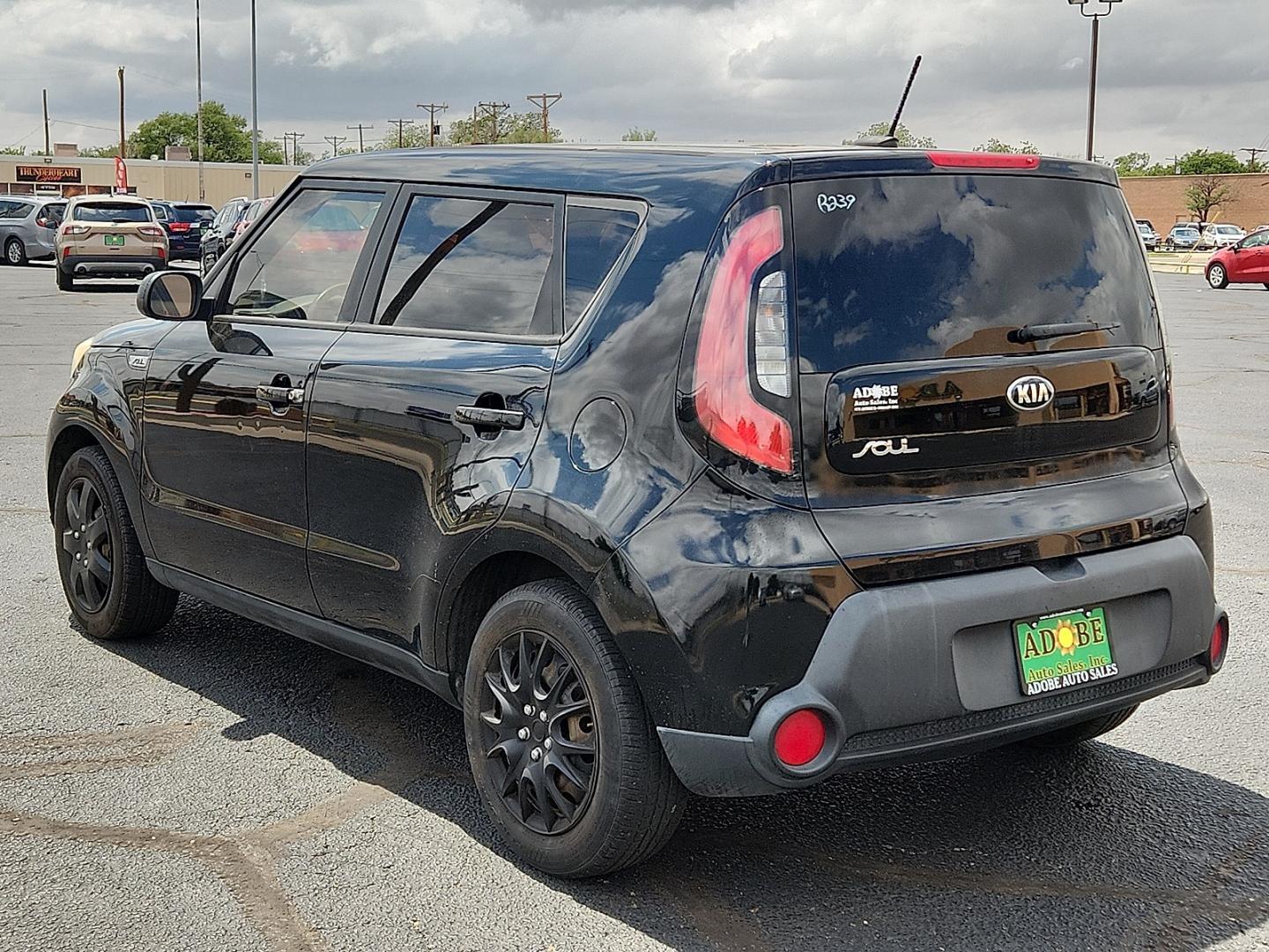 2015 BLACK /Black - EQ Kia Soul (KNDJN2A23F7) with an Gamma 1.6L I-4 gasoline direct injection, DOHC, variable valve control, regular unleaded, engine with 130HP engine, located at 4711 Ave Q, Lubbock, TX, 79412, (806) 687-2362, 33.551304, -101.855293- Photo#2