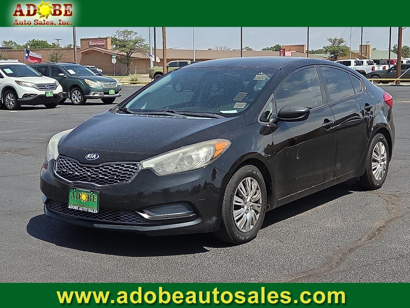 2016 Aurora Black Pearl - ABP /Gray - DFR Kia Forte LX (KNAFK4A63G5) with an 1.8L I-4 DOHC, D-CVVT variable valve control, regular unleaded, engine with 145HP engine, located at 4711 Ave Q, Lubbock, TX, 79412, (806) 687-2362, 33.551304, -101.855293- Photo#0